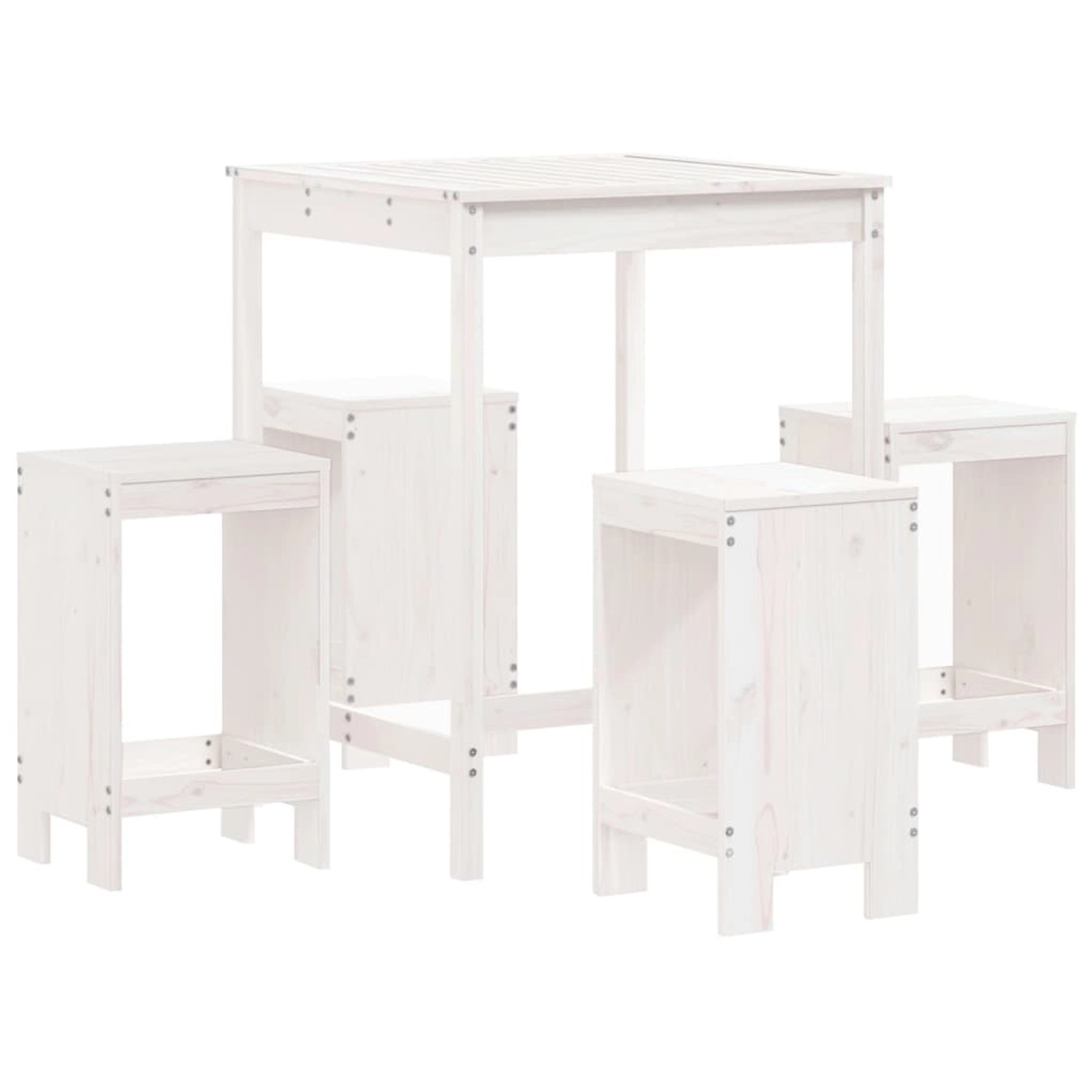 vidaXL 5-tlg Gartenbar-Set Weiß Massivholz Kiefer Modell 4 vidaXL 5-tlg Gartenbar-Set Weiß Massivholz Kiefer Modell 4 von VIDAXL