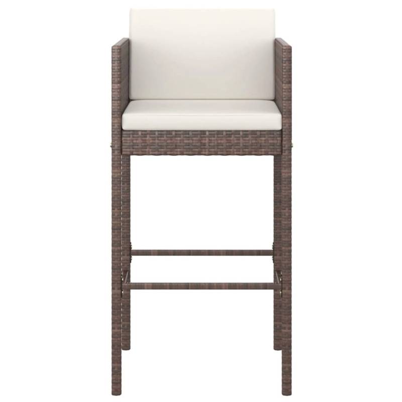 vidaXL 5-tlg Gartenbar-Set mit Kissen Poly Rattan Braun Modell 6 von VIDAXL