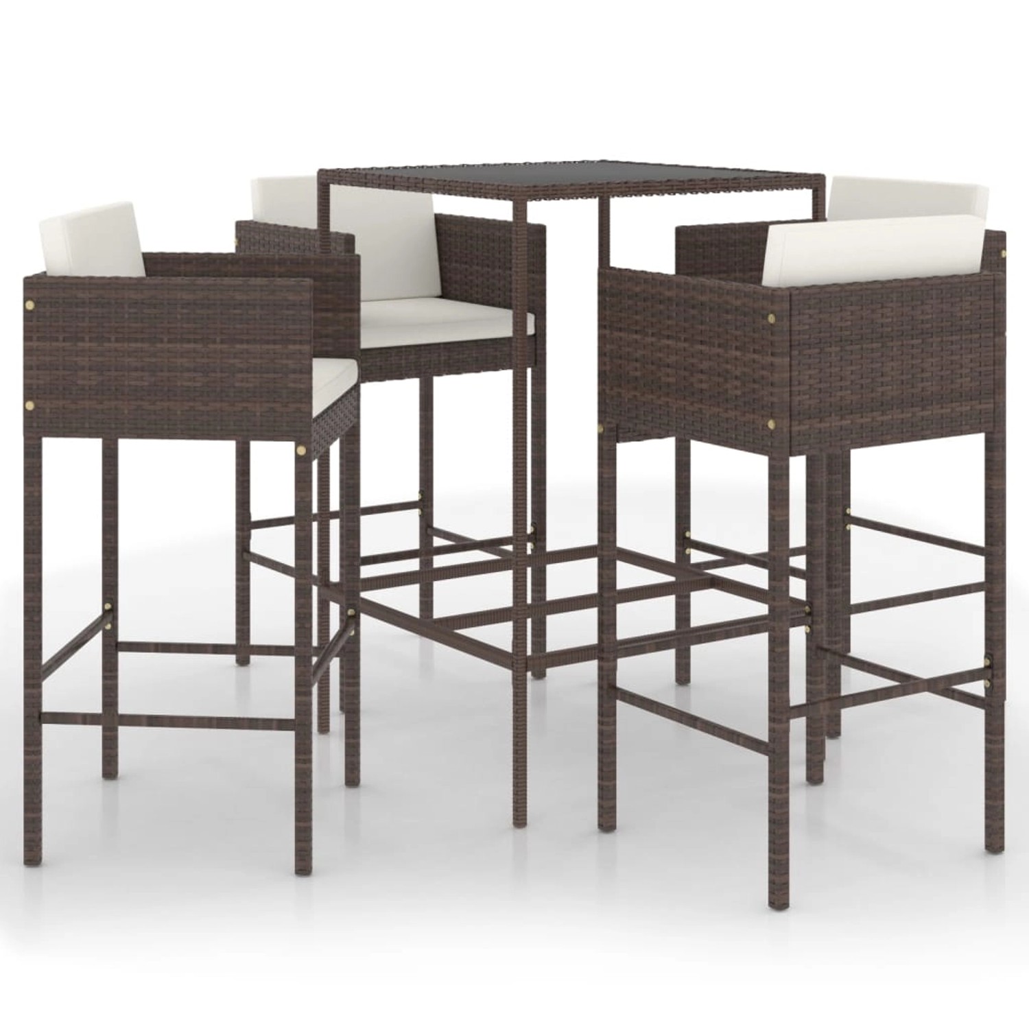 vidaXL 5-tlg Gartenbar-Set mit Kissen Poly Rattan Braun Modell 9 vidaXL 5-tlg Gartenbar-Set mit Kissen Poly Rattan Braun Modell 9 von VIDAXL