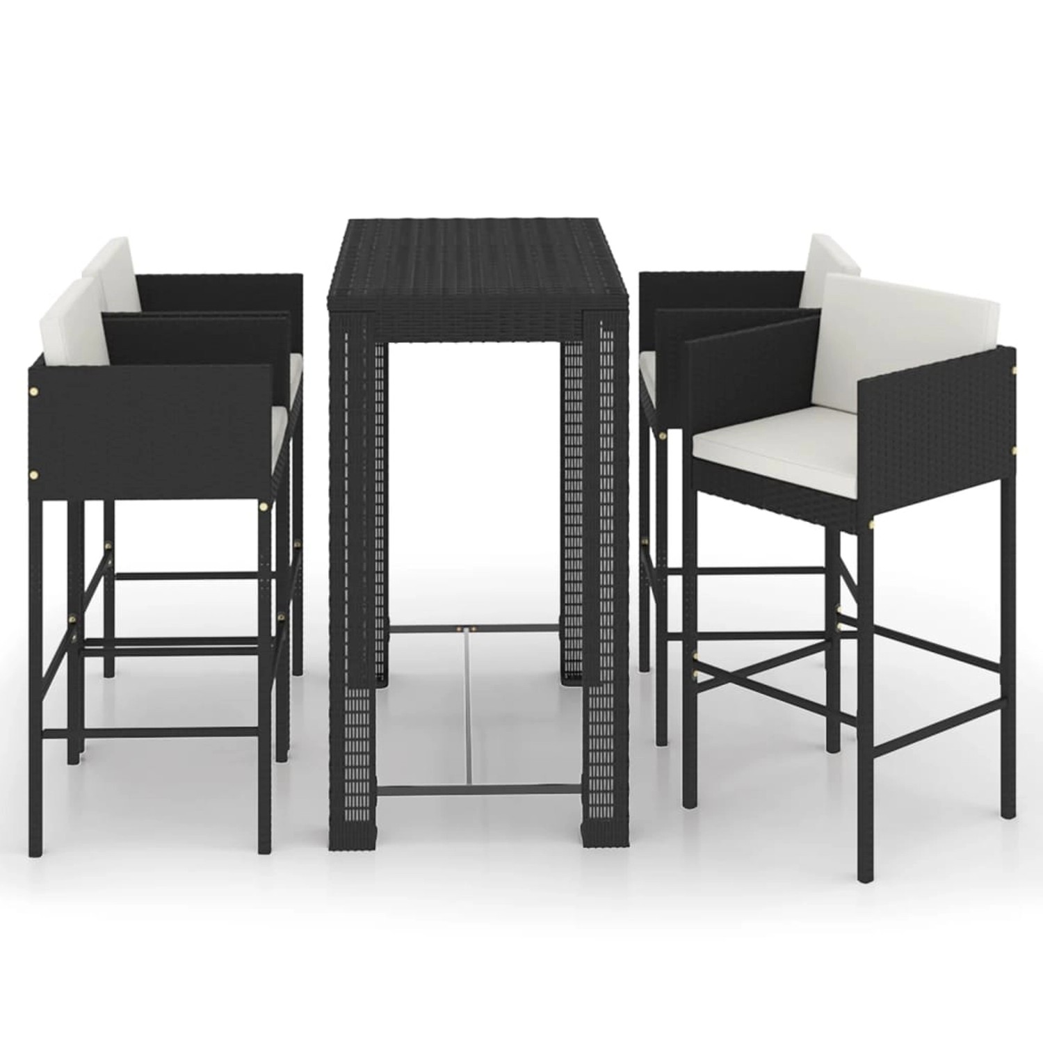 vidaXL 5-tlg Gartenbar-Set mit Kissen Poly Rattan Schwarz Modell 20 vidaXL 5-tlg Gartenbar-Set mit Kissen Poly Rattan Schwarz Modell 20 von VIDAXL