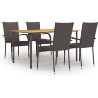 vidaXL 5-tlg. Garten-Essgruppe Poly Rattan Braun vidaXL 5-tlg. Garten-Essgruppe Poly Rattan Braun von VIDAXL