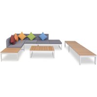 5-tlg. Garten-Lounge-Set mit Auflagen Aluminium und wpc Vidaxl von VIDAXL