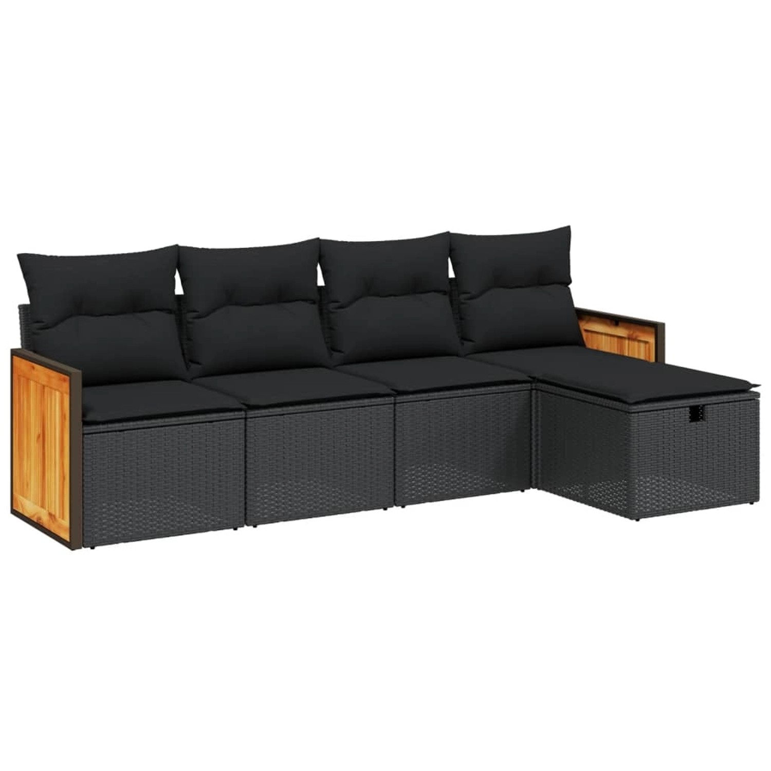 vidaXL 5-tlg. Garten-Sofagarnitur mit Kissen Schwarz Poly Rattan vidaXL 5-tlg. Garten-Sofagarnitur mit Kissen Schwarz Poly Rattan von VIDAXL