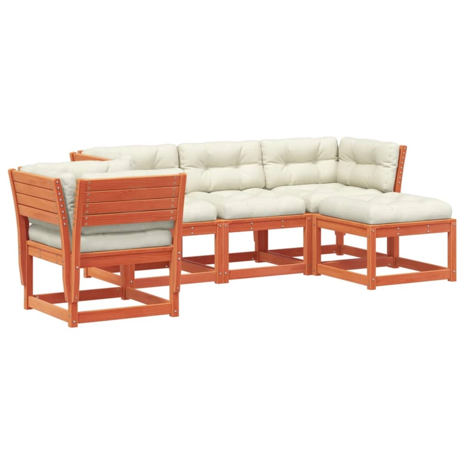 vidaXL 5tlg. Garten-Lounge-Set mit Kissen Wachsbraun Massivholz Kiefer vidaXL 5tlg. Garten-Lounge-Set mit Kissen Wachsbraun Massivholz Kiefer von VIDAXL