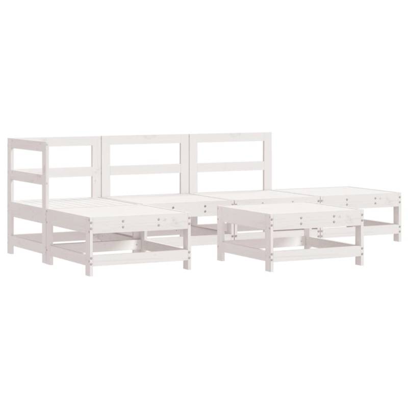 vidaXL 6-Tlg Garten-Lounge-Set Weiß Massivholz Kiefer 3186313 vidaXL 6-Tlg Garten-Lounge-Set Weiß Massivholz Kiefer 3186313 von VIDAXL