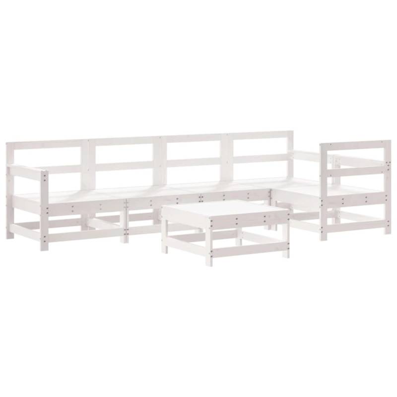 vidaXL 6-Tlg Garten-Lounge-Set Weiß Massivholz Kiefer 3186460 vidaXL 6-Tlg Garten-Lounge-Set Weiß Massivholz Kiefer 3186460 von VIDAXL