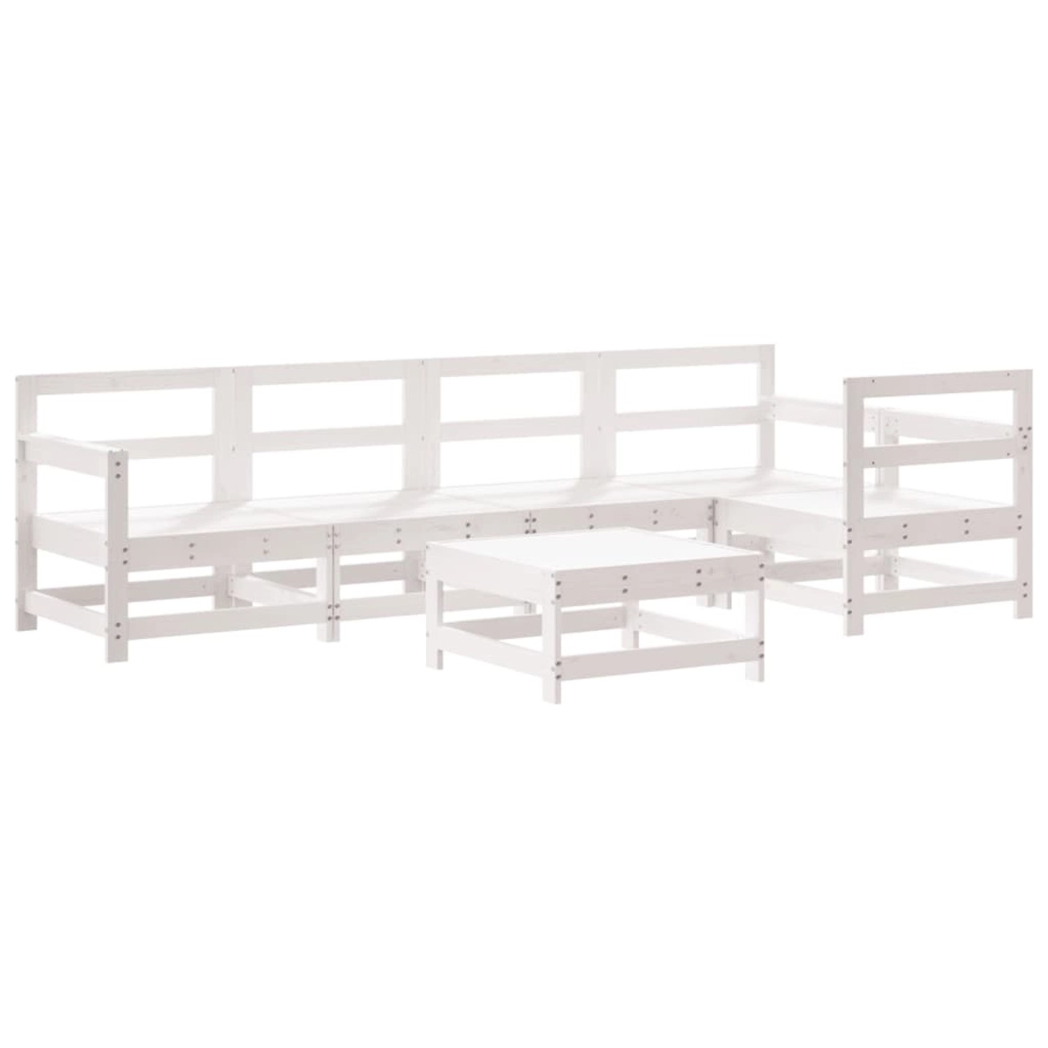 vidaXL 6-Tlg Garten-Lounge-Set Weiß Massivholz Kiefer 3186467 vidaXL 6-Tlg Garten-Lounge-Set Weiß Massivholz Kiefer 3186467 von VIDAXL