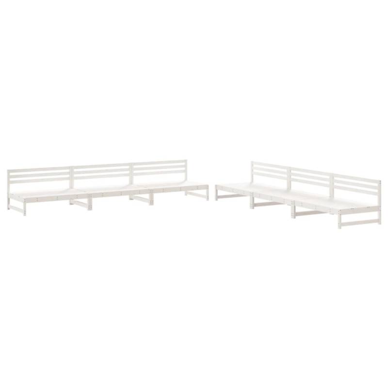 vidaXL 6-Tlg Garten-Lounge-Set Weiß Massivholz Kiefer 3186607 von VIDAXL