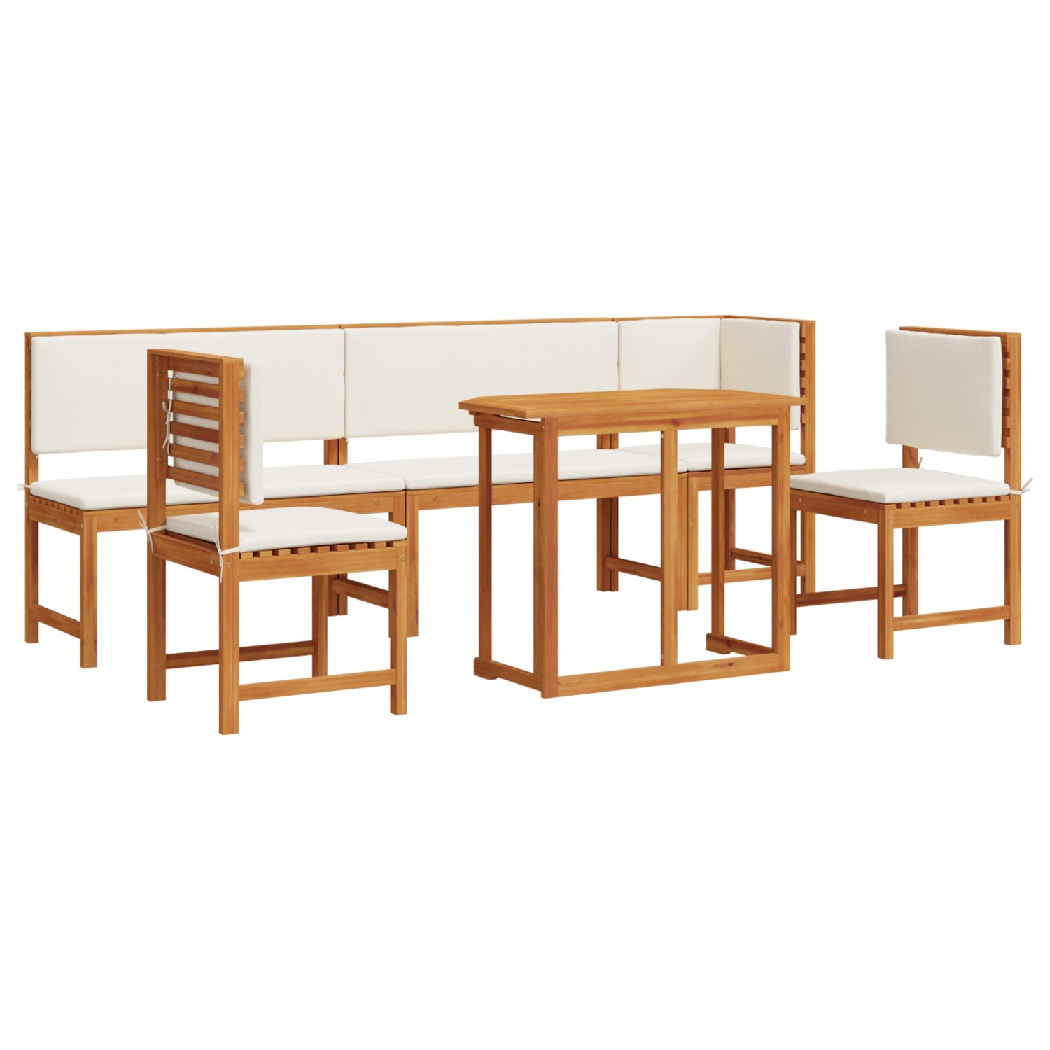 vidaXL 6-tlg Garten-Essgruppe mit Kissen Massivholz Akazie 3329117 von VIDAXL
