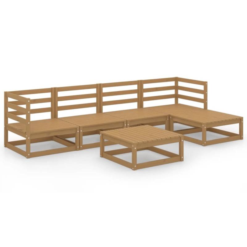 vidaXL 6-tlg Garten-Lounge-Set Honigbraun Massivholz Kiefer Modell 4 von VIDAXL