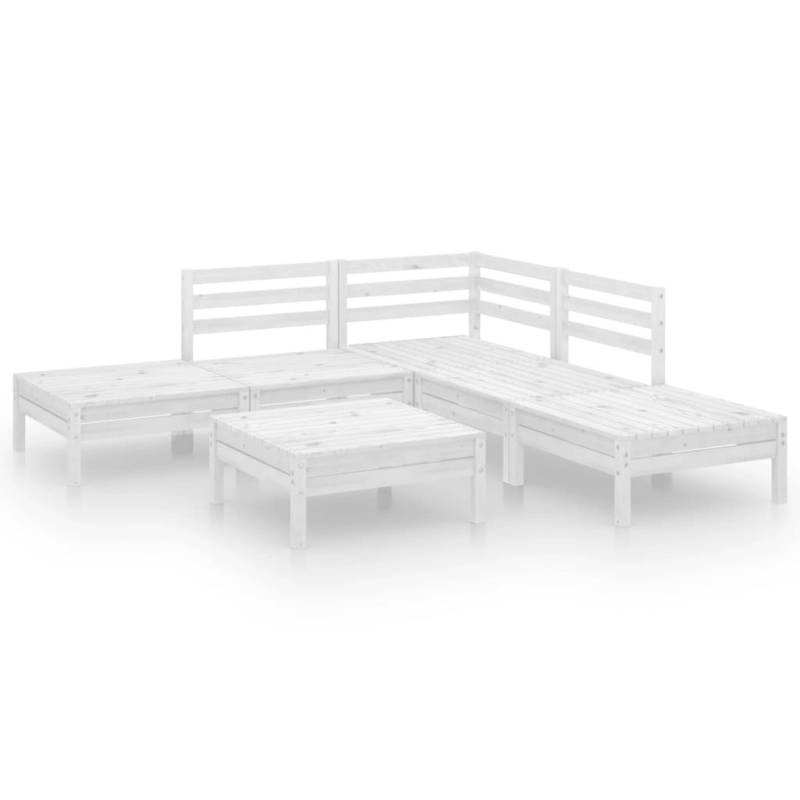 vidaXL 6-tlg Garten-Lounge-Set Massivholz Kiefer Weiß Modell 1 von VIDAXL