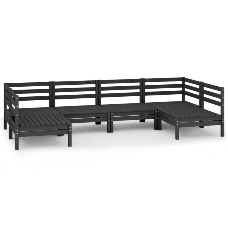 vidaXL 6-tlg Garten-Lounge-Set Schwarz Massivholz Kiefer Modell 12 von VIDAXL