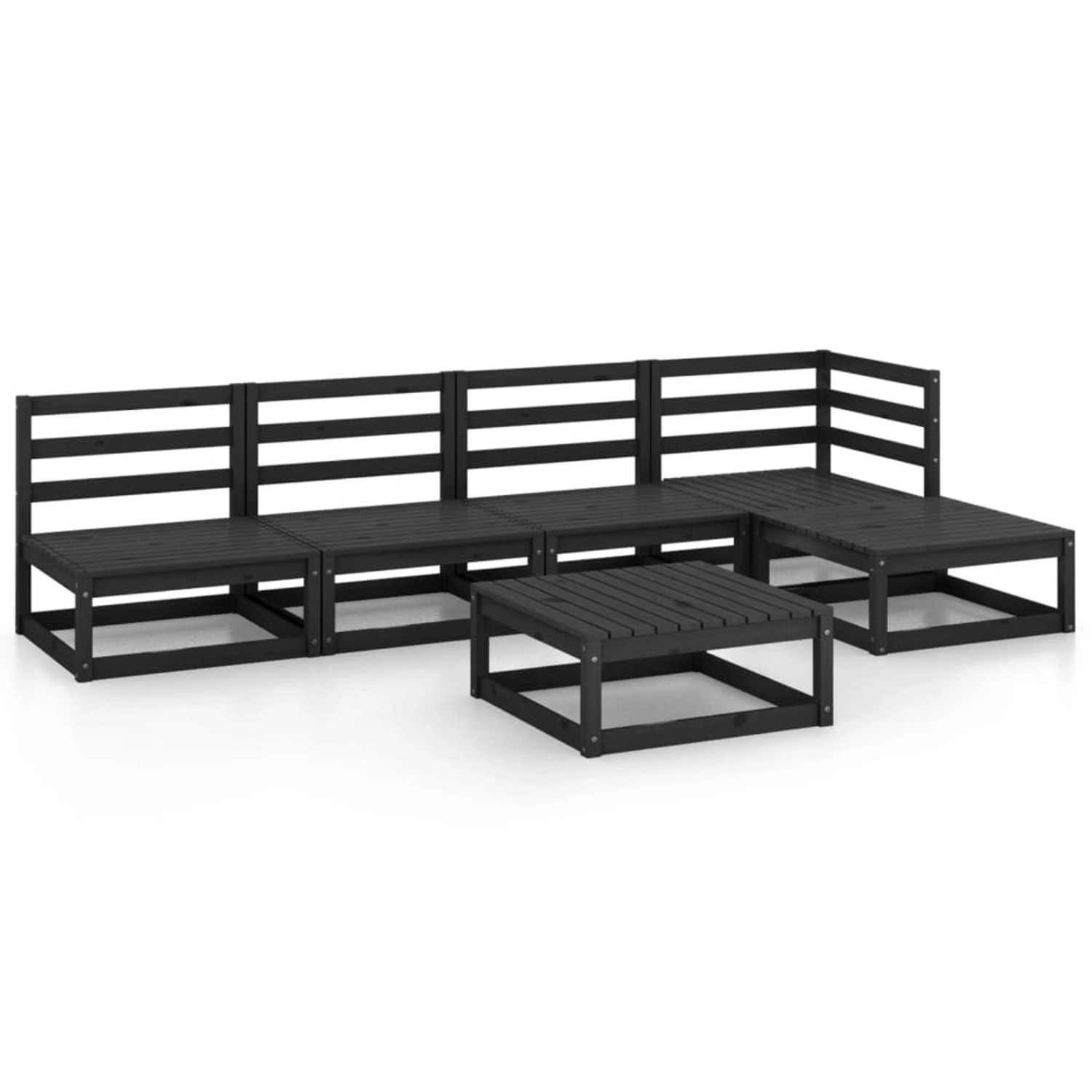 vidaXL 6-tlg Garten-Lounge-Set Schwarz Massivholz Kiefer Modell 4 vidaXL 6-tlg Garten-Lounge-Set Schwarz Massivholz Kiefer Modell 4 von VIDAXL