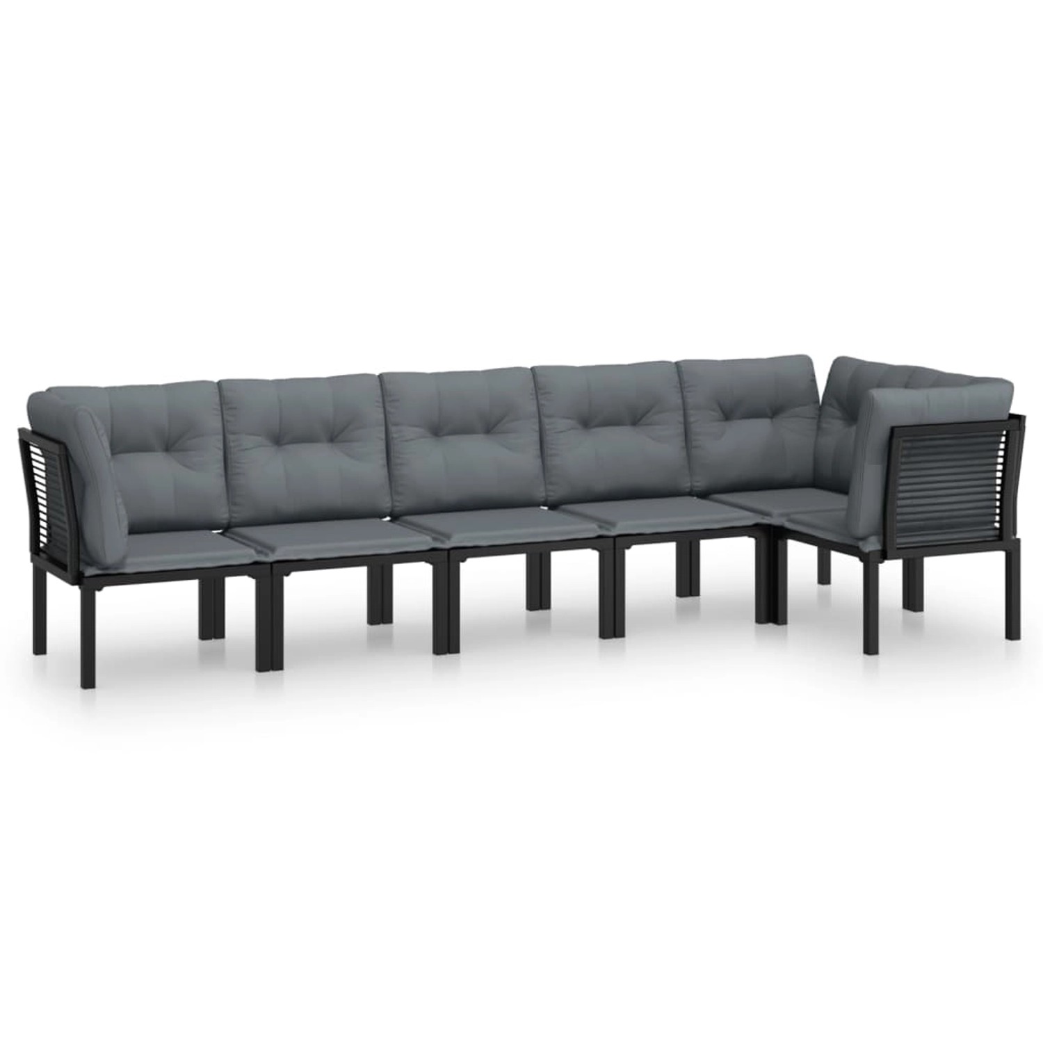 vidaXL 6-tlg Garten-Lounge-Set Schwarz und Grau Poly Rattan Modell 5 vidaXL 6-tlg Garten-Lounge-Set Schwarz und Grau Poly Rattan Modell 5 von VIDAXL