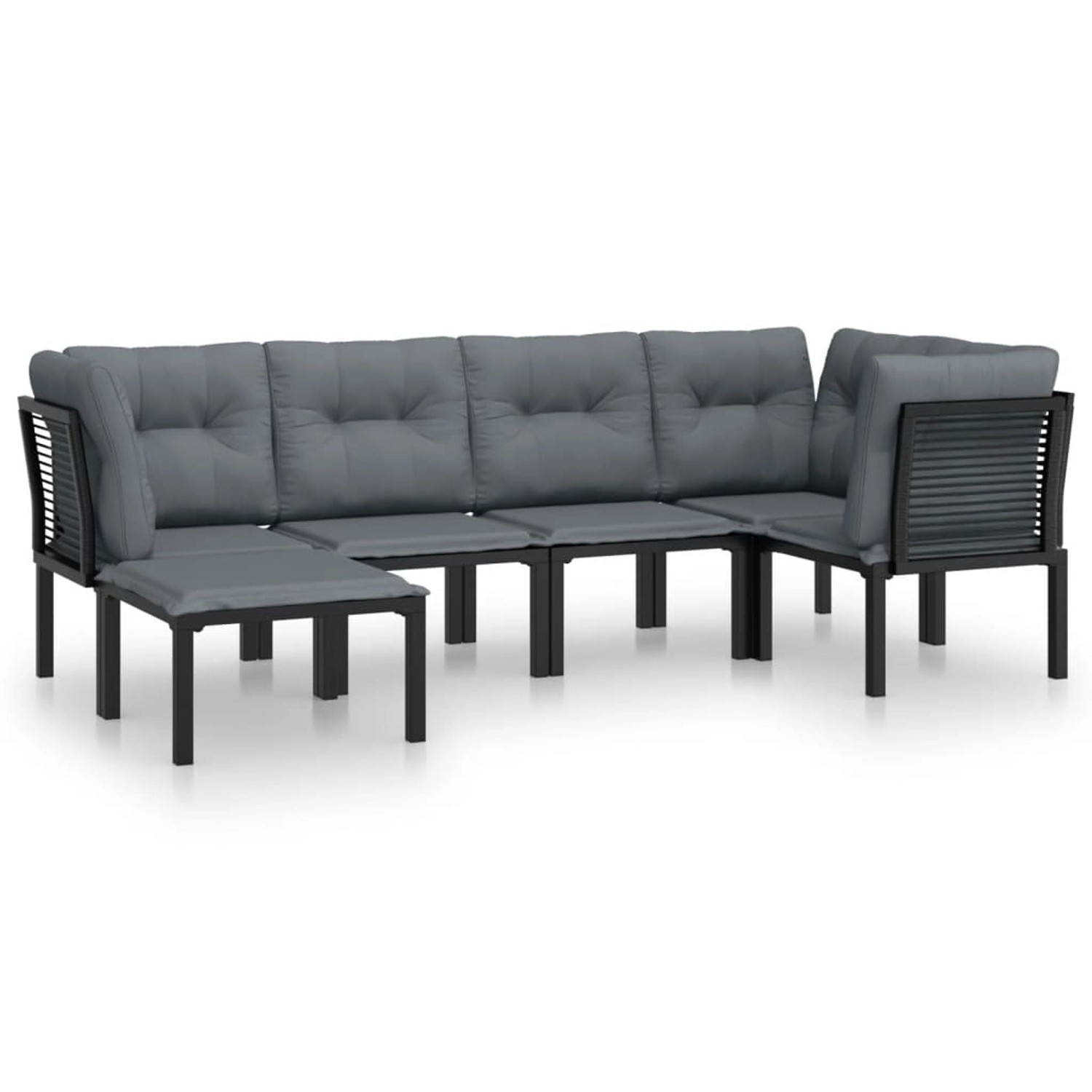 vidaXL 6-tlg Garten-Lounge-Set Schwarz und Grau Poly Rattan Modell 8 vidaXL 6-tlg Garten-Lounge-Set Schwarz und Grau Poly Rattan Modell 8 von VIDAXL