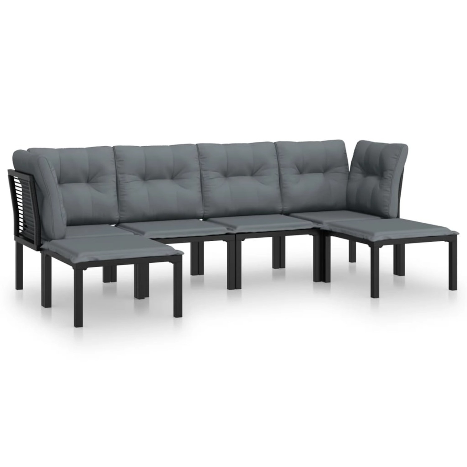 vidaXL 6-tlg Garten-Lounge-Set Schwarz und Grau Poly Rattan Modell 9 vidaXL 6-tlg Garten-Lounge-Set Schwarz und Grau Poly Rattan Modell 9 von VIDAXL