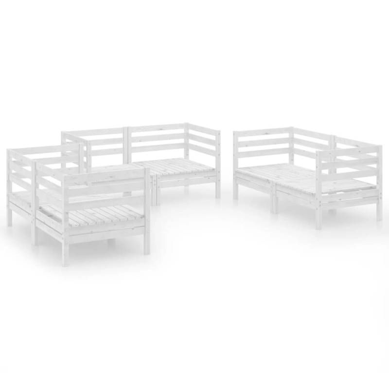 vidaXL 6-tlg Garten-Lounge-Set Weiß Massivholz Kiefer Modell 2 von VIDAXL