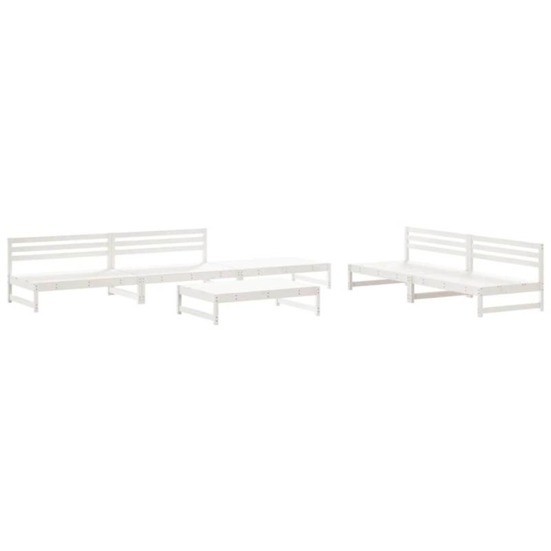 vidaXL 6-tlg Garten-Lounge-Set Weiß Massivholz Kiefer Modell 6 von VIDAXL