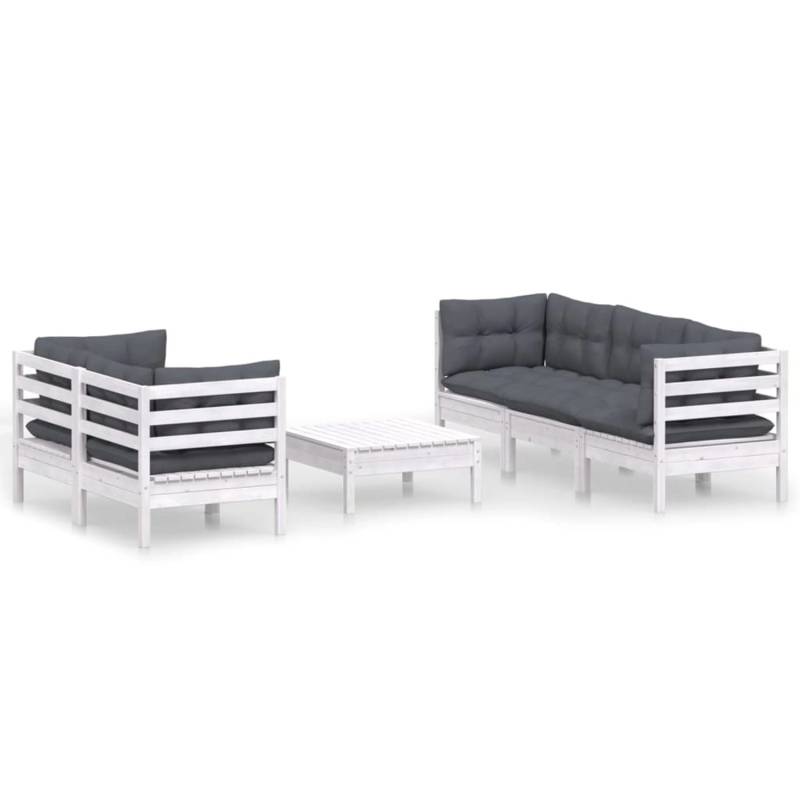 vidaXL 6-tlg Garten-Lounge-Set mit Anthrazit Kissen Kiefernholz Modell 4 von VIDAXL