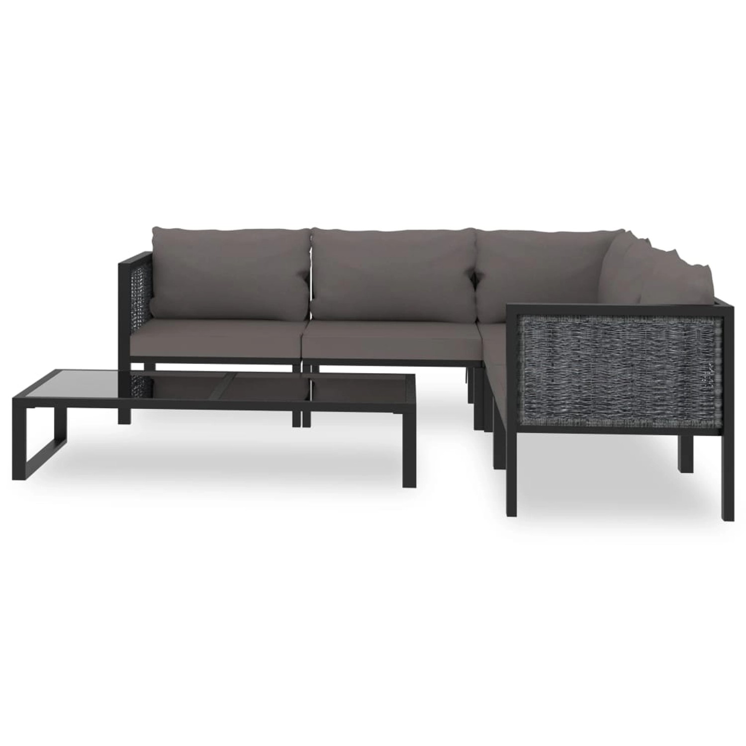 vidaXL 6-tlg Garten-Lounge-Set mit Auflagen Poly Rattan Anthrazit vidaXL 6-tlg Garten-Lounge-Set mit Auflagen Poly Rattan Anthrazit von VIDAXL