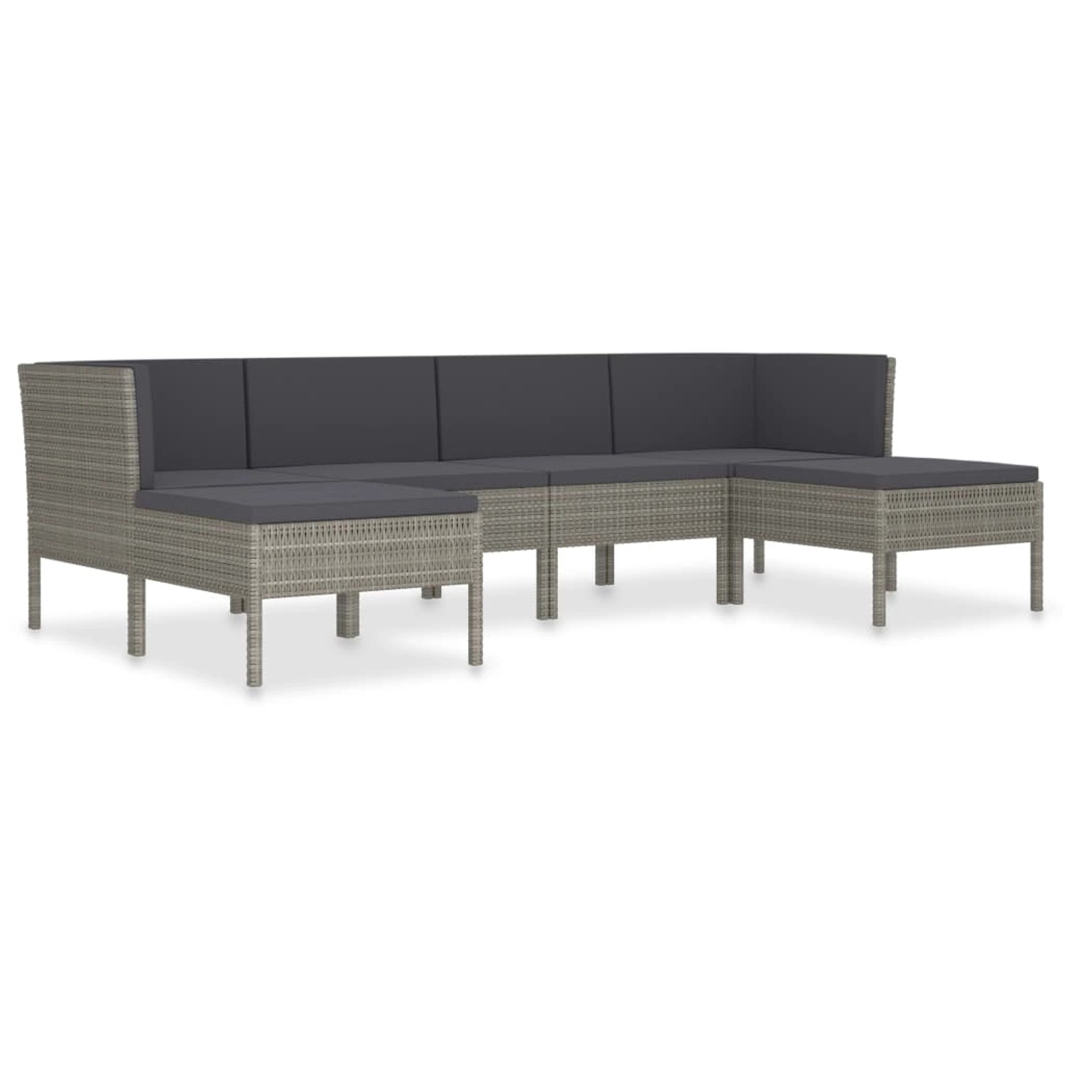 vidaXL 6-tlg Garten-Lounge-Set mit Auflagen Poly Rattan Grau Modell 1 vidaXL 6-tlg Garten-Lounge-Set mit Auflagen Poly Rattan Grau Modell 1 von VIDAXL