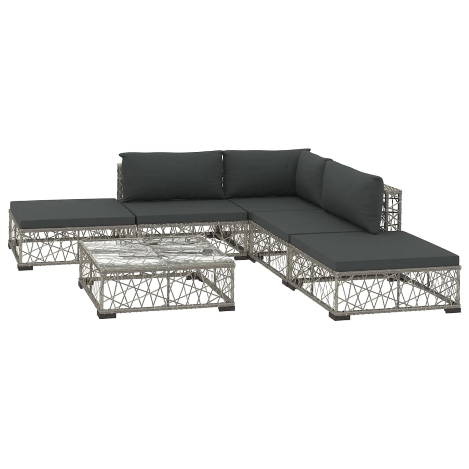 vidaXL 6-tlg Garten-Lounge-Set mit Auflagen Poly Rattan Grau Modell 14 vidaXL 6-tlg Garten-Lounge-Set mit Auflagen Poly Rattan Grau Modell 14 von VIDAXL