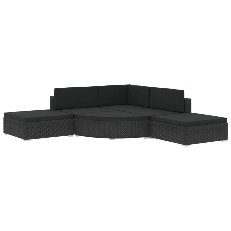 vidaXL 6-tlg Garten-Lounge-Set mit Auflagen Poly Rattan Schwarz Modell 22 von VIDAXL