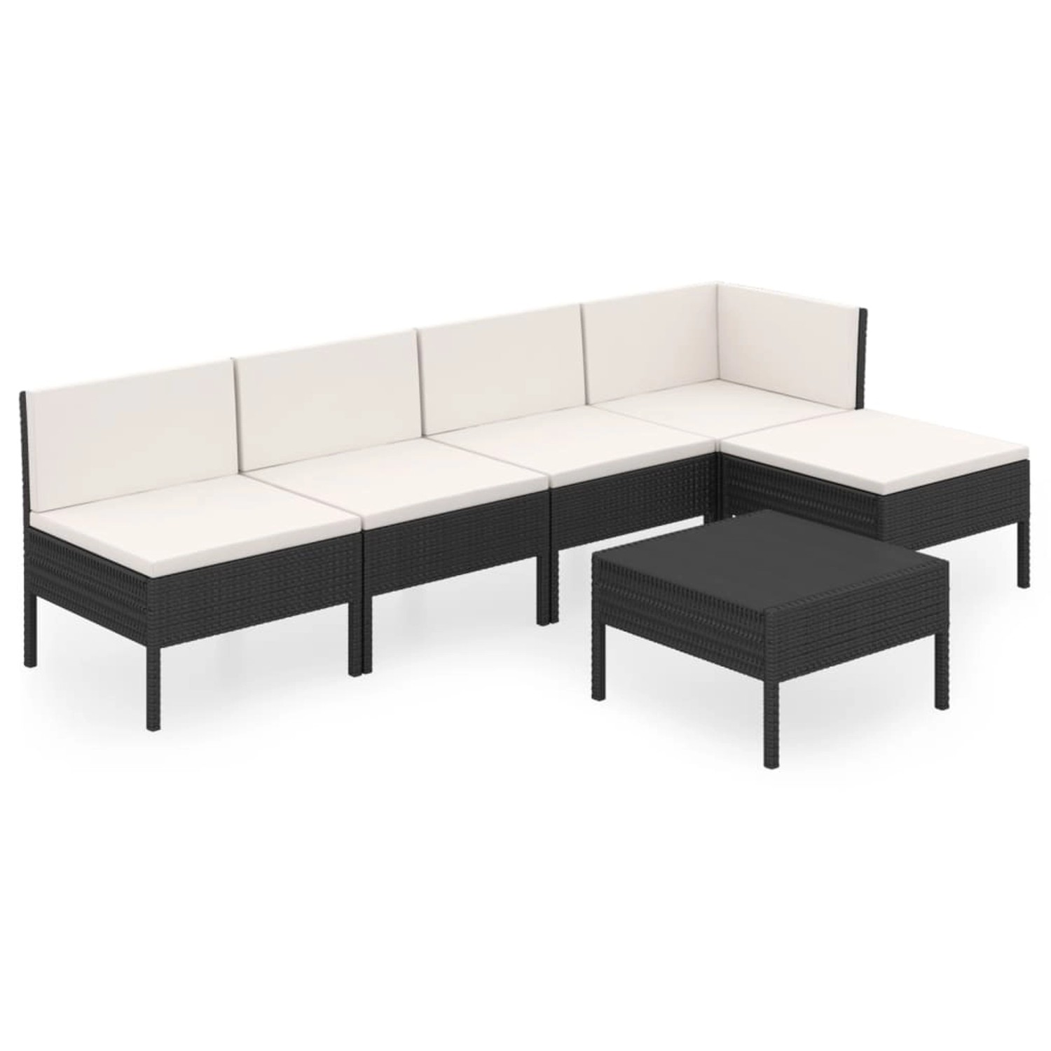 vidaXL 6-tlg Garten-Lounge-Set mit Auflagen Poly Rattan Schwarz Modell 40 vidaXL 6-tlg Garten-Lounge-Set mit Auflagen Poly Rattan Schwarz Modell 40 von VIDAXL