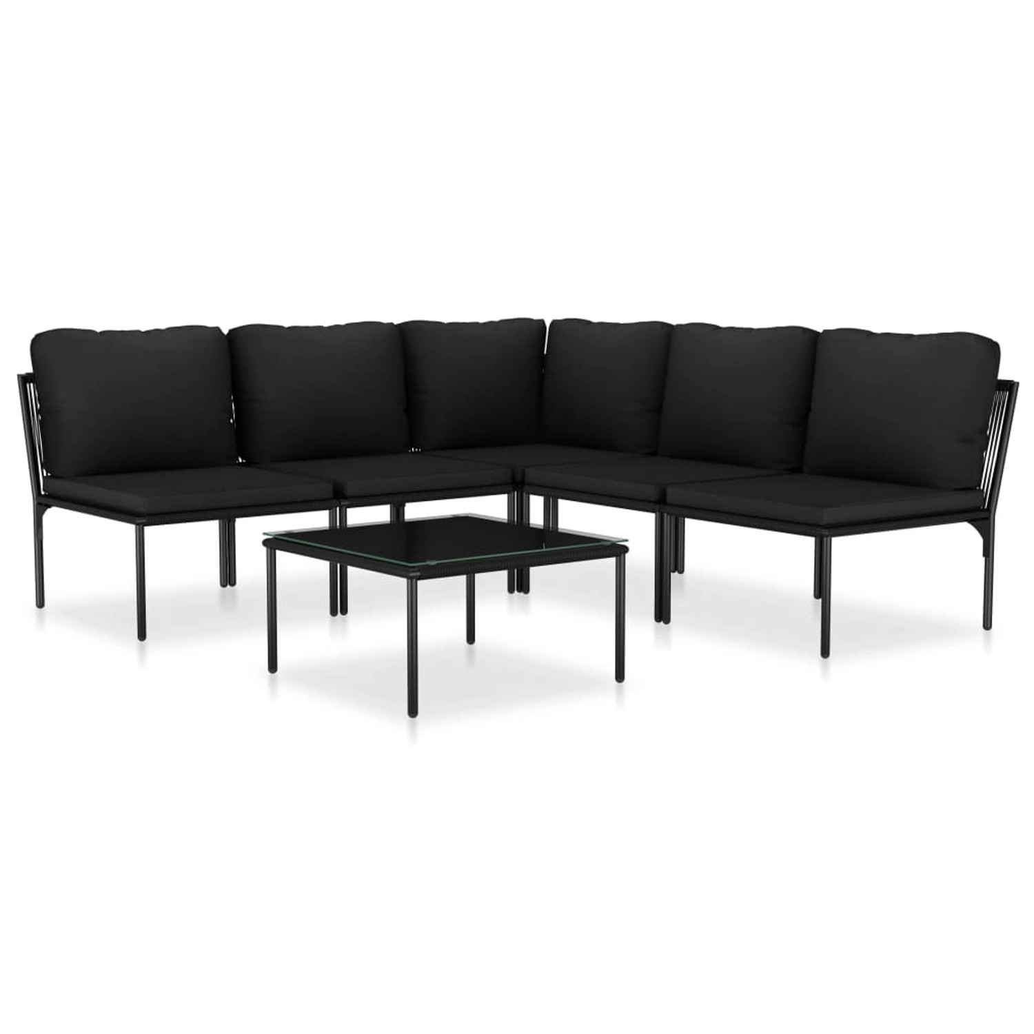 vidaXL 6-tlg Garten-Lounge-Set mit Auflagen Schwarz PVC Modell 1 vidaXL 6-tlg Garten-Lounge-Set mit Auflagen Schwarz PVC Modell 1 von VIDAXL