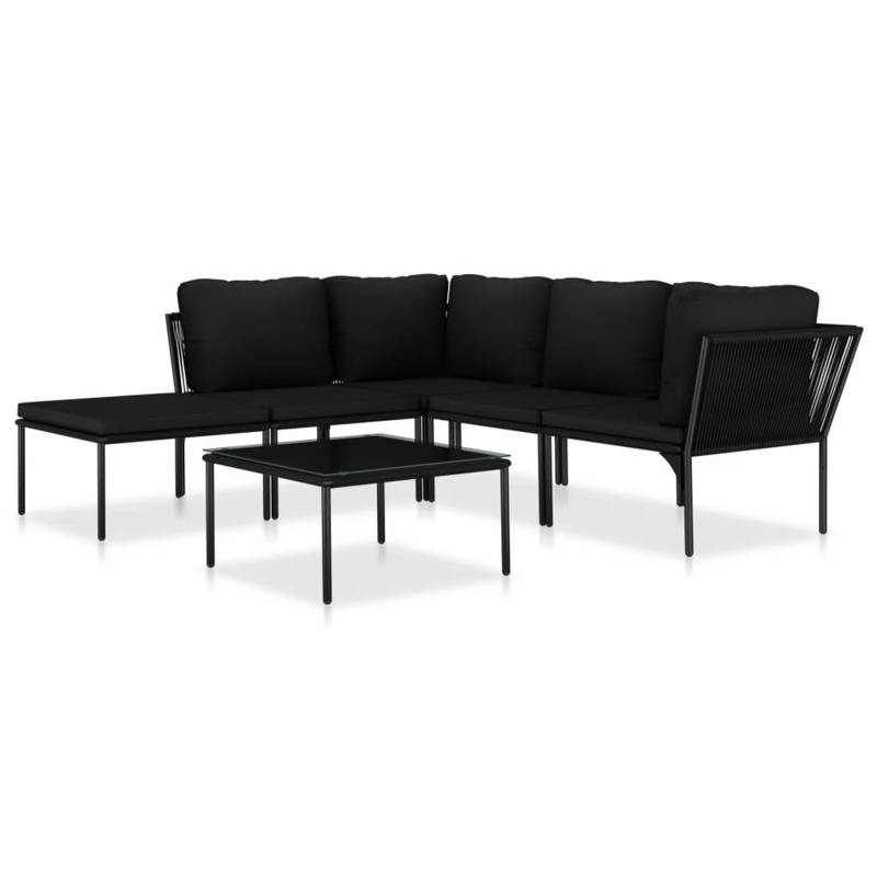vidaXL 6-tlg Garten-Lounge-Set mit Auflagen Schwarz PVC Modell 2 von VIDAXL