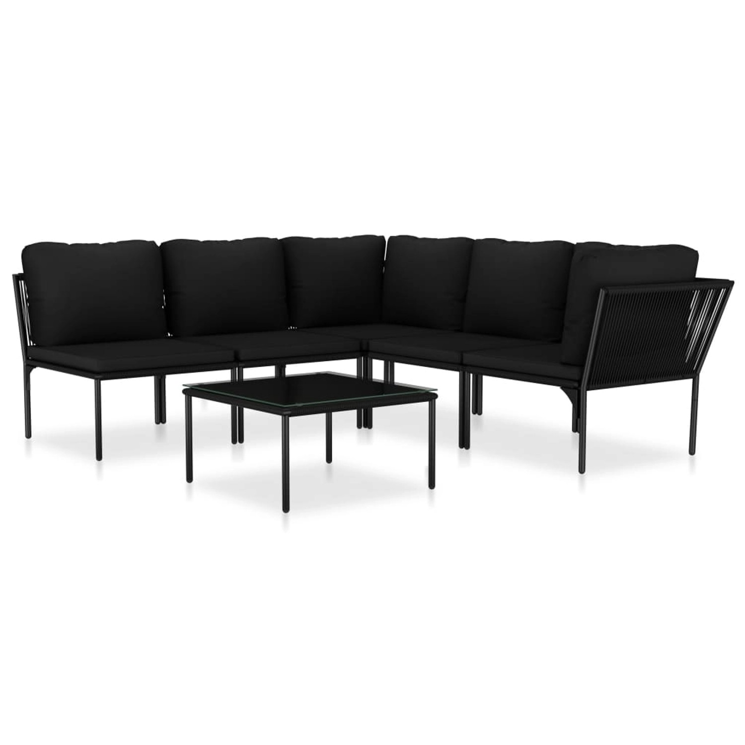 vidaXL 6-tlg Garten-Lounge-Set mit Auflagen Schwarz PVC Modell 3 vidaXL 6-tlg Garten-Lounge-Set mit Auflagen Schwarz PVC Modell 3 von VIDAXL