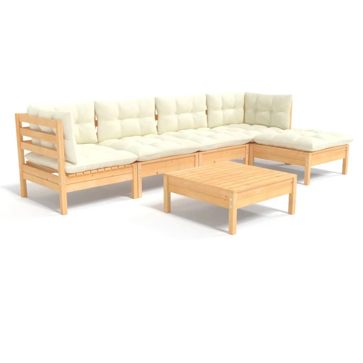 vidaXL 6-tlg Garten-Lounge-Set mit Creme Kissen Kiefernholz Modell 7 vidaXL 6-tlg Garten-Lounge-Set mit Creme Kissen Kiefernholz Modell 7 von VIDAXL
