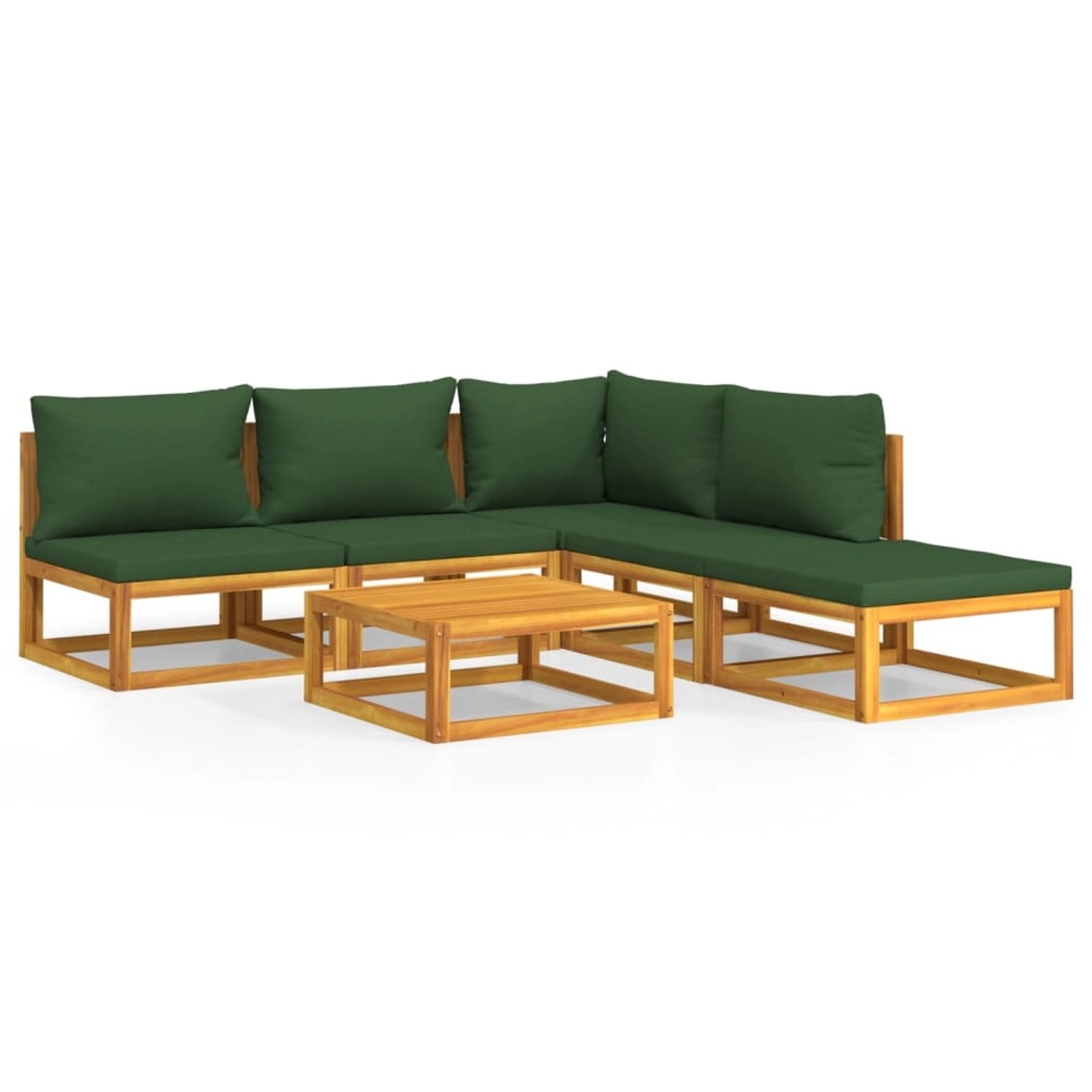 vidaXL 6-tlg Garten-Lounge-Set mit Grünen Kissen Massivholz Modell 6 vidaXL 6-tlg Garten-Lounge-Set mit Grünen Kissen Massivholz Modell 6 von VIDAXL