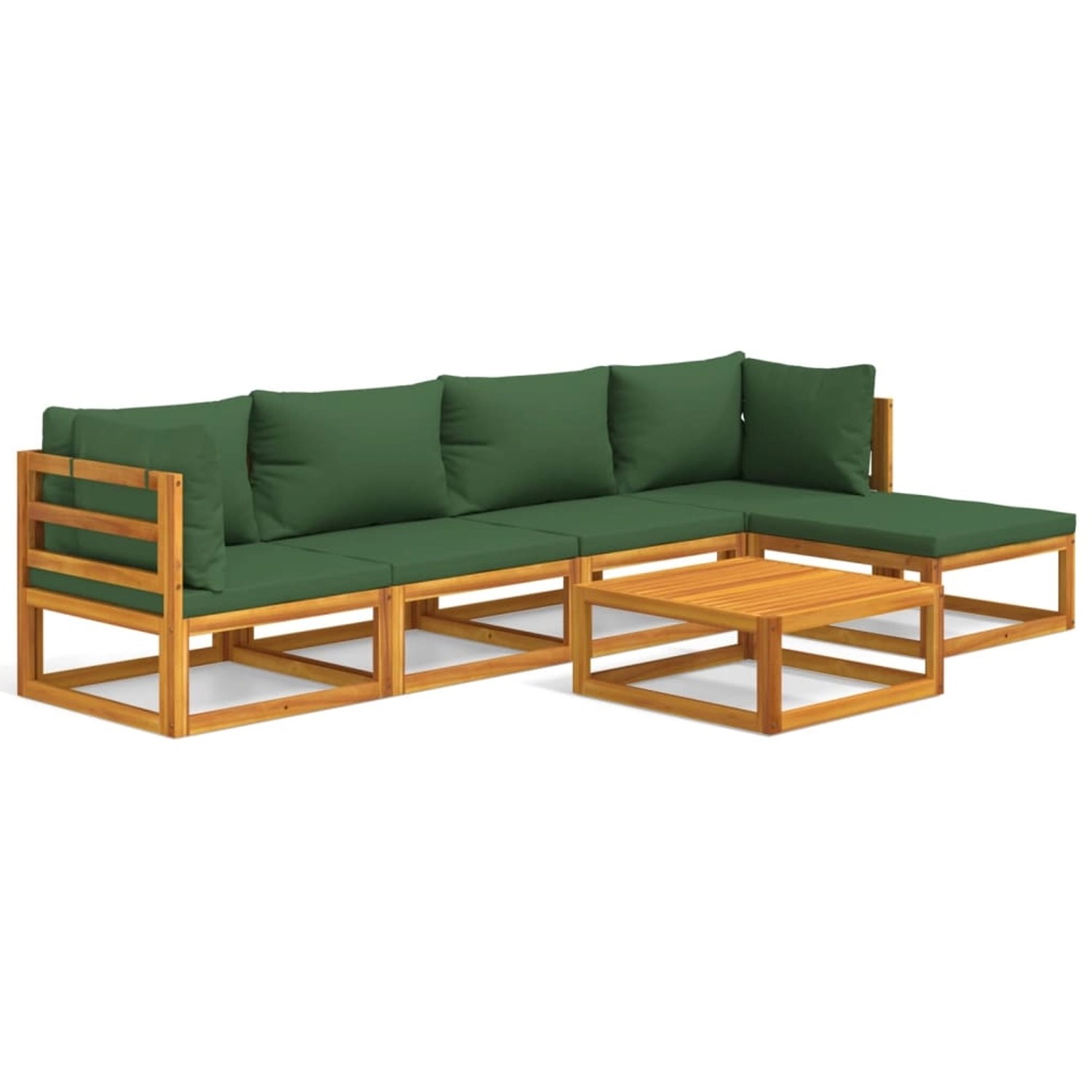 vidaXL 6-tlg Garten-Lounge-Set mit Grünen Kissen Massivholz Modell 7 vidaXL 6-tlg Garten-Lounge-Set mit Grünen Kissen Massivholz Modell 7 von VIDAXL