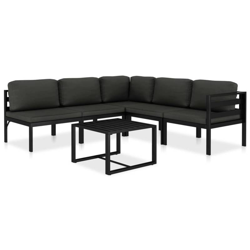 vidaXL 6-tlg Garten-Lounge-Set mit Kissen Aluminium Anthrazit Modell 1 von VIDAXL