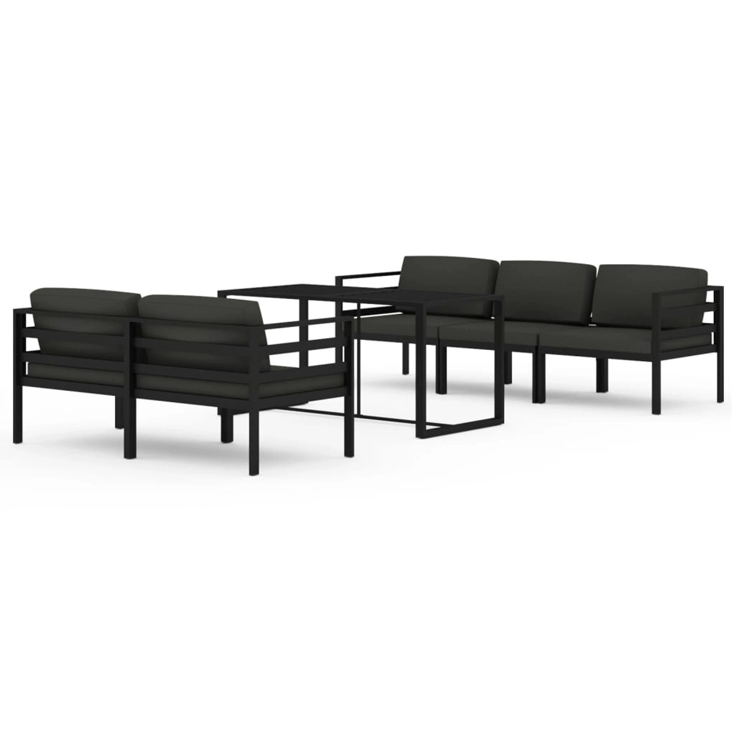 vidaXL 6-tlg Garten-Lounge-Set mit Kissen Aluminium Anthrazit Modell 12 vidaXL 6-tlg Garten-Lounge-Set mit Kissen Aluminium Anthrazit Modell 12 von VIDAXL