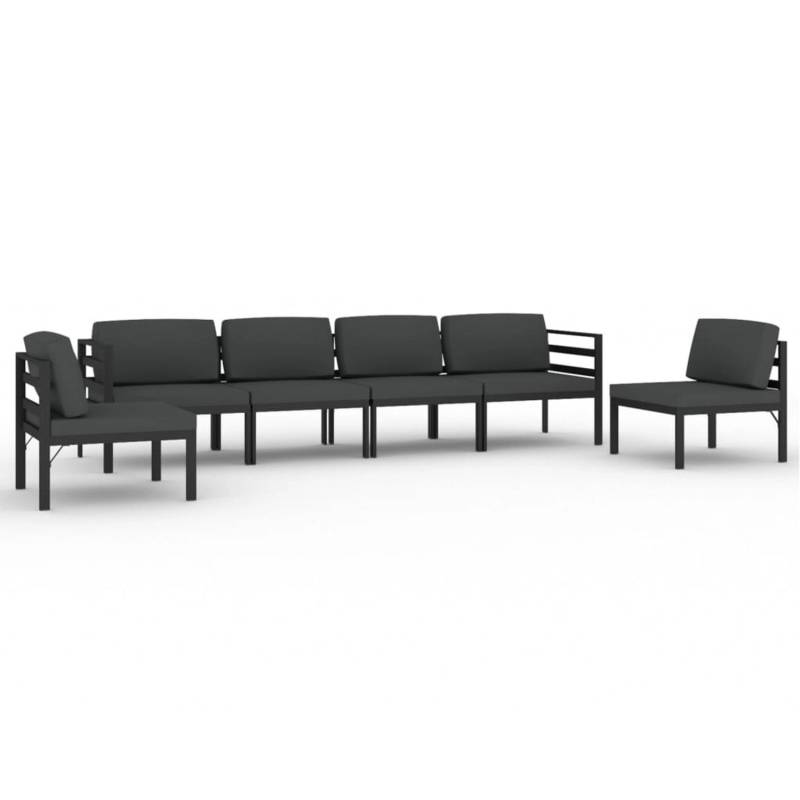 vidaXL 6-tlg Garten-Lounge-Set mit Kissen Aluminium Anthrazit Modell 5 von VIDAXL