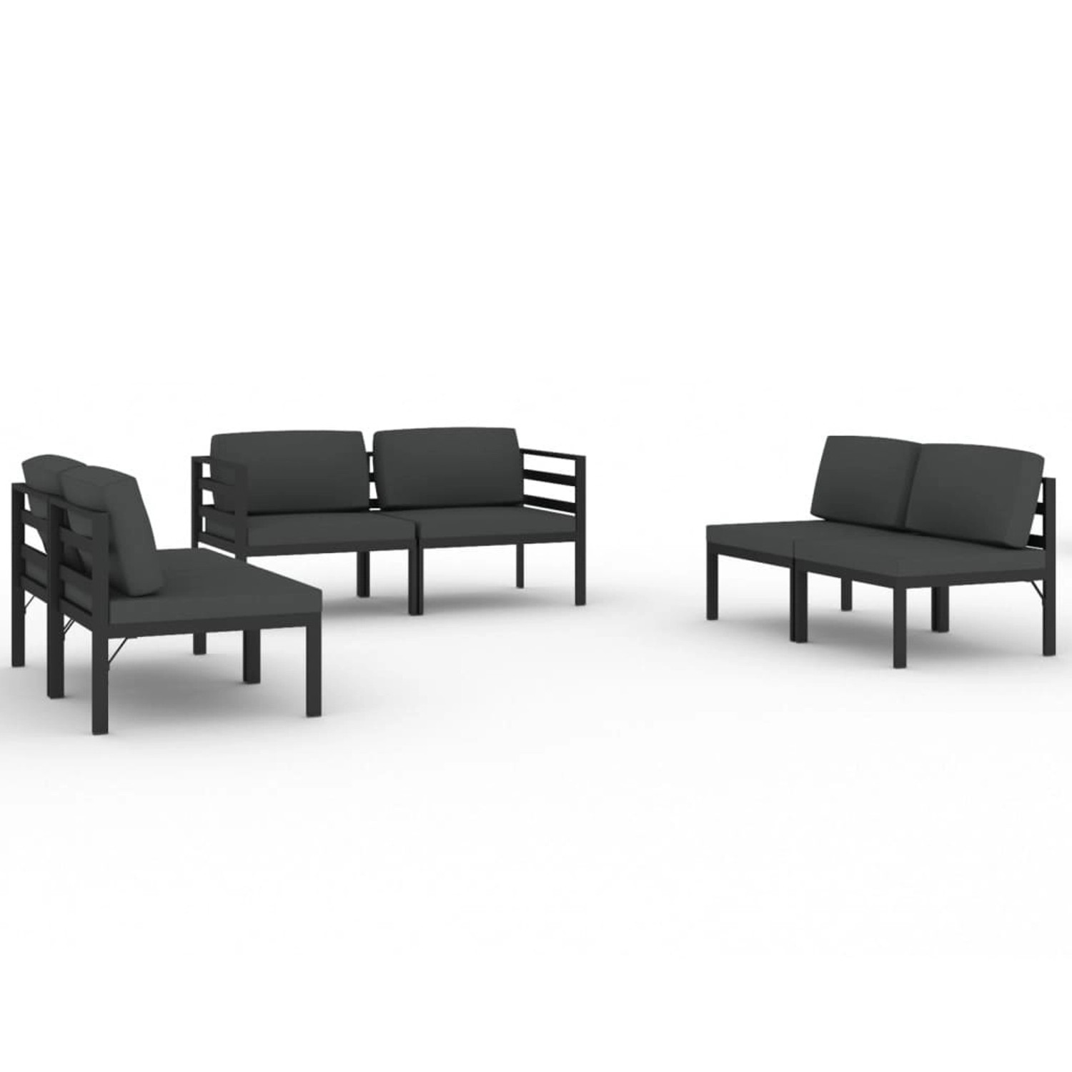 vidaXL 6-tlg Garten-Lounge-Set mit Kissen Aluminium Anthrazit Modell 7 vidaXL 6-tlg Garten-Lounge-Set mit Kissen Aluminium Anthrazit Modell 7 von VIDAXL