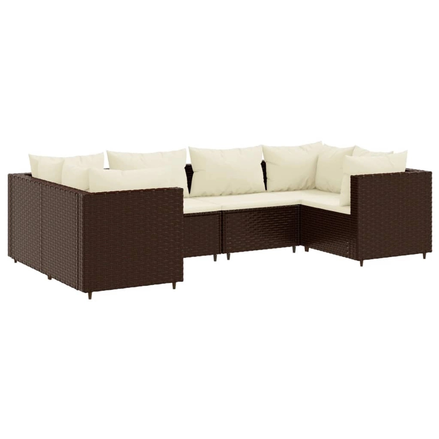 vidaXL 6-tlg Garten-Lounge-Set mit Kissen Braun Poly Rattan Modell 19 vidaXL 6-tlg Garten-Lounge-Set mit Kissen Braun Poly Rattan Modell 19 von VIDAXL