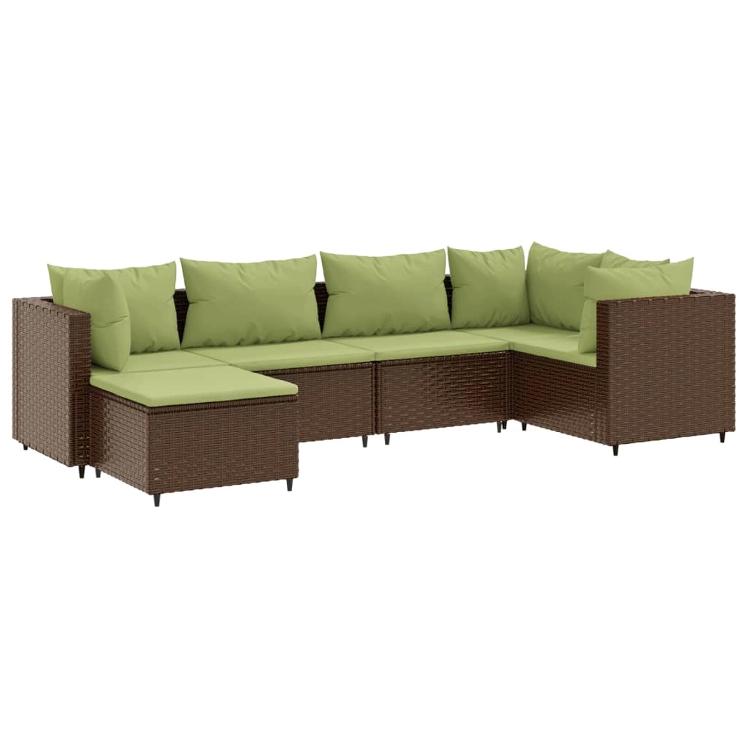 vidaXL 6-tlg Garten-Lounge-Set mit Kissen Braun Poly Rattan Modell 21 vidaXL 6-tlg Garten-Lounge-Set mit Kissen Braun Poly Rattan Modell 21 von VIDAXL