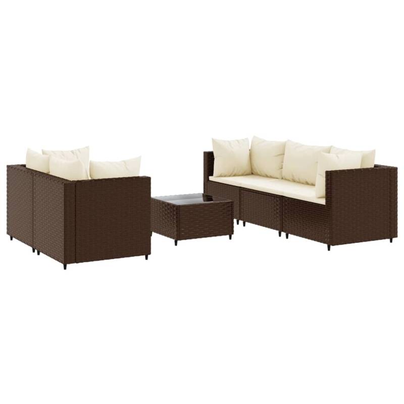 vidaXL 6-tlg Garten-Lounge-Set mit Kissen Braun Poly Rattan Modell 24 von VIDAXL