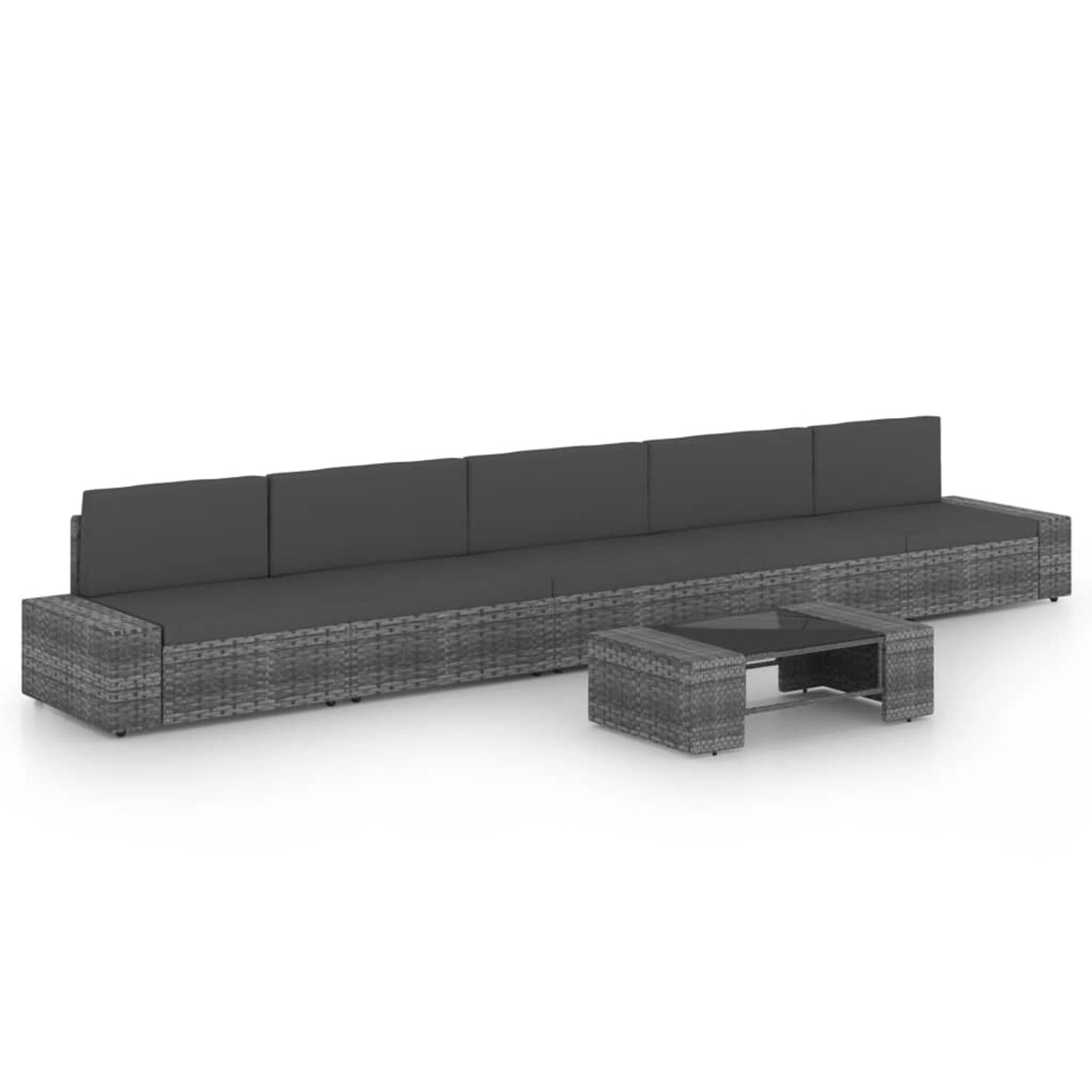 vidaXL 6-tlg Garten-Lounge-Set mit Kissen Grau Poly Rattan Modell 3 vidaXL 6-tlg Garten-Lounge-Set mit Kissen Grau Poly Rattan Modell 3 von VIDAXL