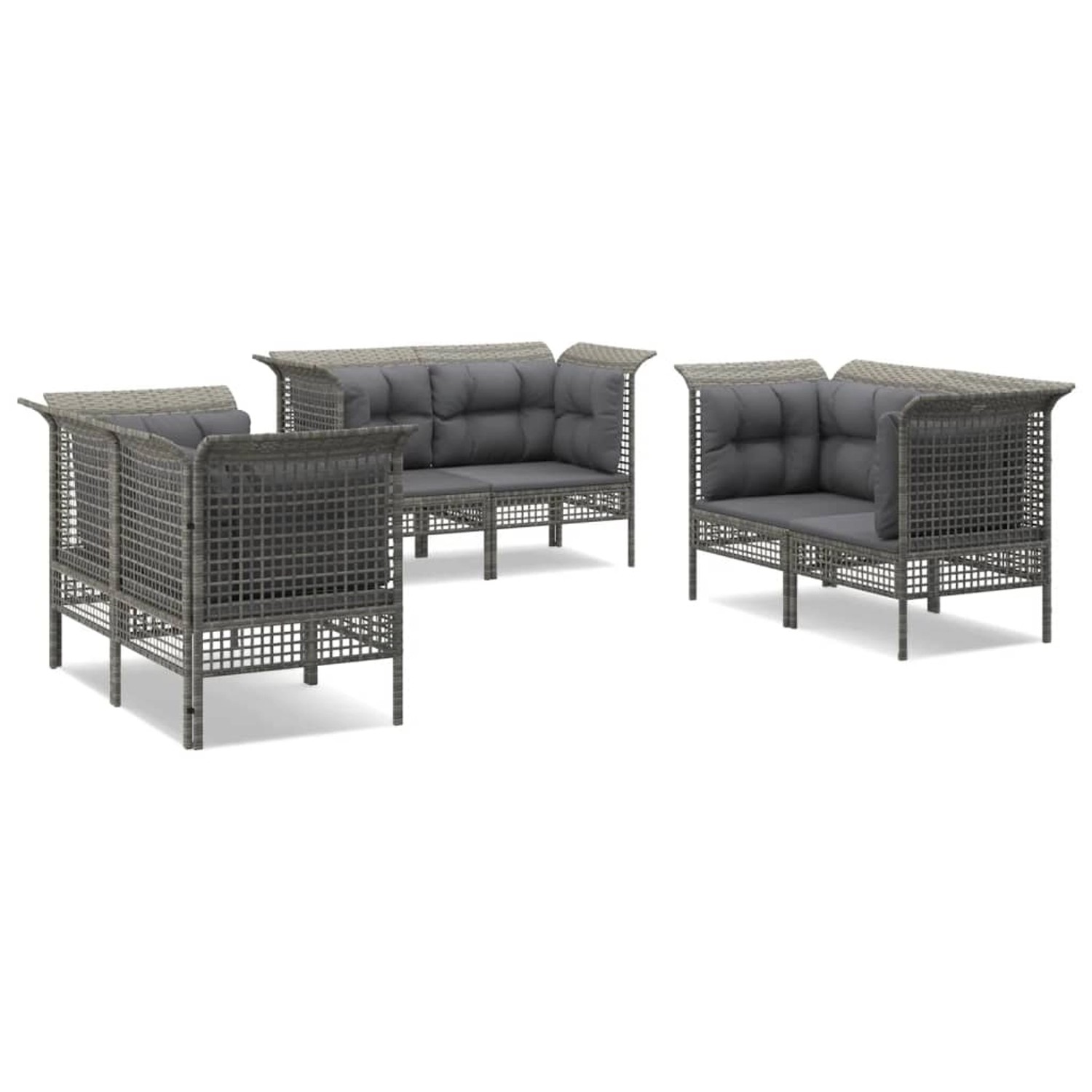 vidaXL 6-tlg Garten-Lounge-Set mit Kissen Grau Poly Rattan Modell 57 vidaXL 6-tlg Garten-Lounge-Set mit Kissen Grau Poly Rattan Modell 57 von VIDAXL