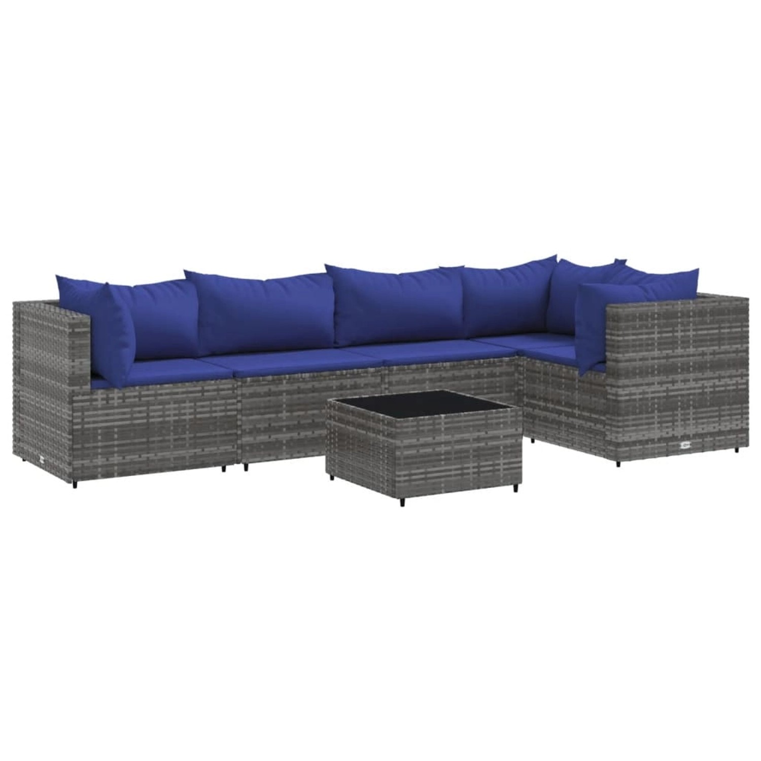 vidaXL 6-tlg Garten-Lounge-Set mit Kissen Grau Poly Rattan Modell 69 vidaXL 6-tlg Garten-Lounge-Set mit Kissen Grau Poly Rattan Modell 69 von VIDAXL