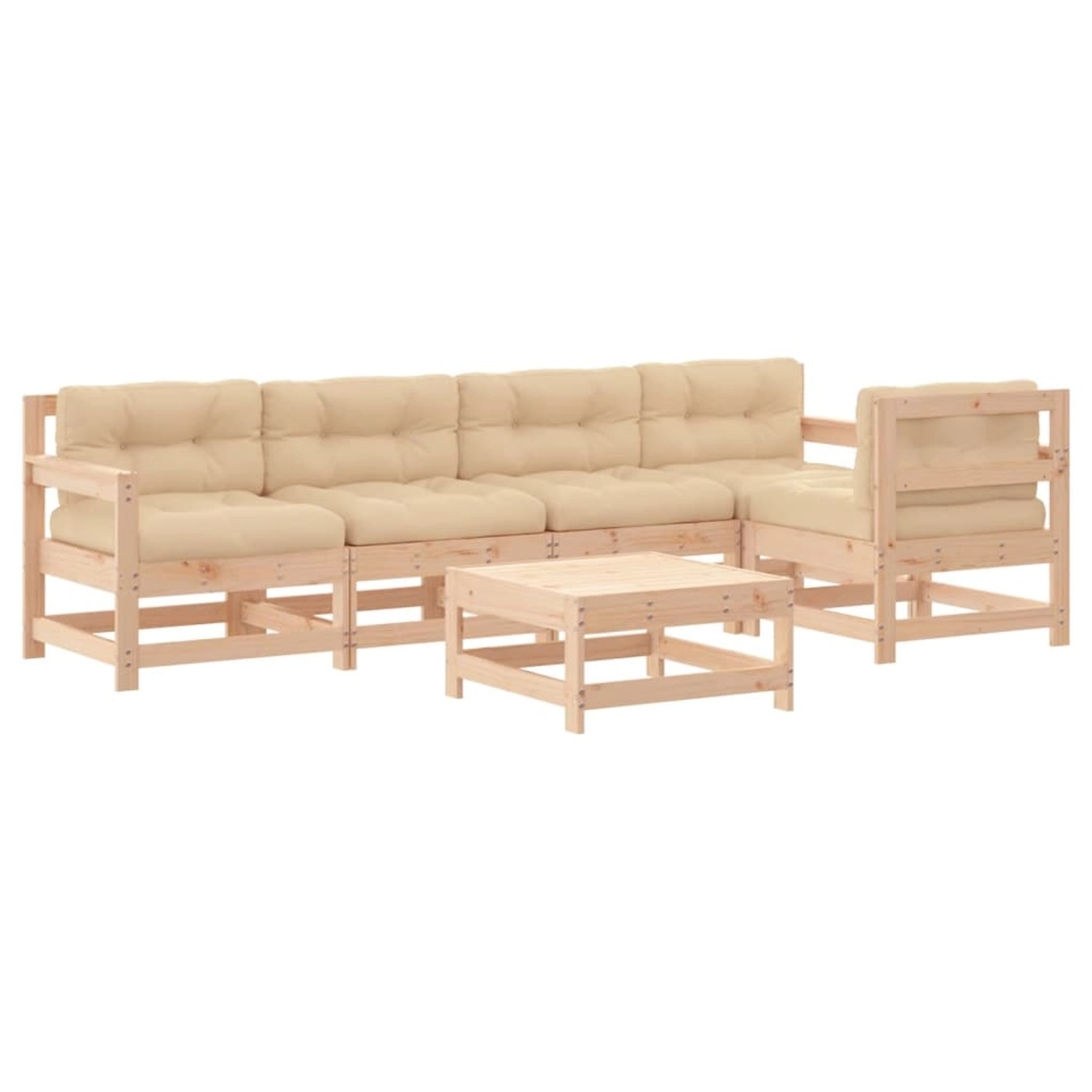 vidaXL 6-tlg Garten-Lounge-Set mit Kissen Massivholz Modell 2 vidaXL 6-tlg Garten-Lounge-Set mit Kissen Massivholz Modell 2 von VIDAXL
