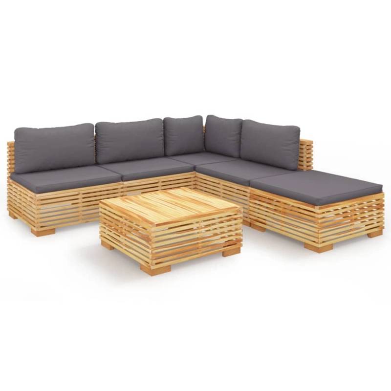vidaXL 6-tlg Garten-Lounge-Set mit Kissen Massivholz Teak Modell 6 von VIDAXL