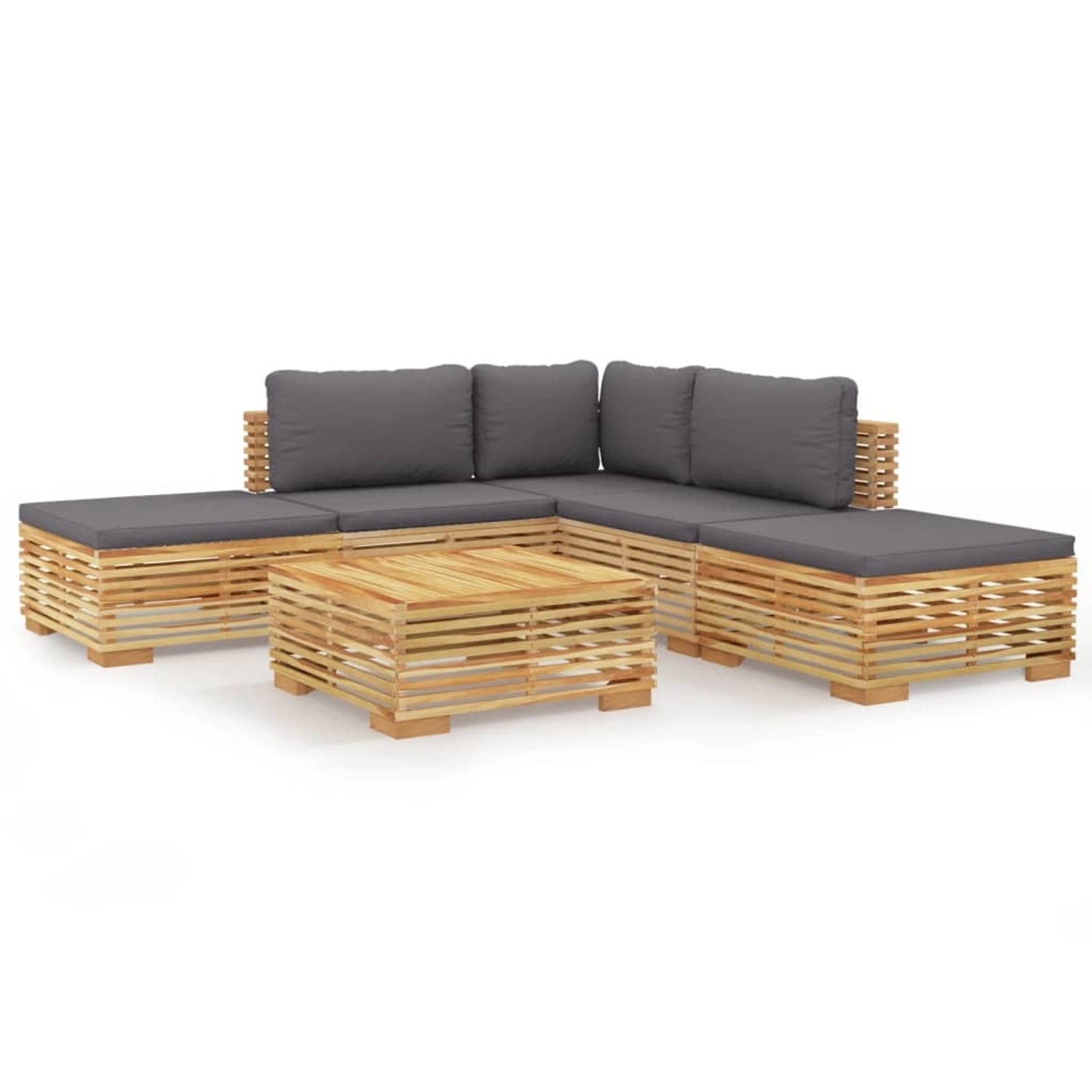 vidaXL 6-tlg Garten-Lounge-Set mit Kissen Massivholz Teak Modell 7 vidaXL 6-tlg Garten-Lounge-Set mit Kissen Massivholz Teak Modell 7 von VIDAXL
