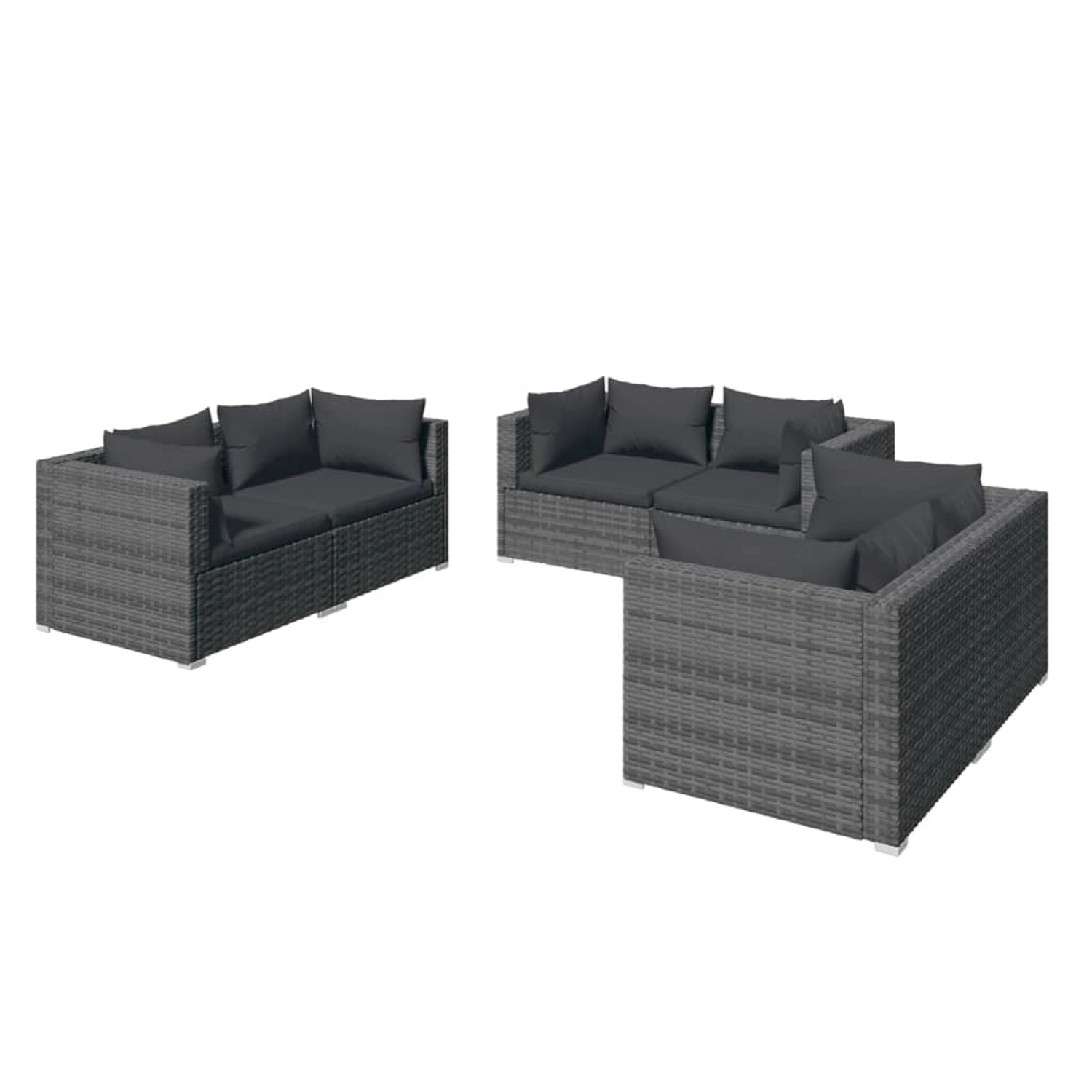 vidaXL 6-tlg Garten-Lounge-Set mit Kissen Poly Rattan Grau Modell 41 vidaXL 6-tlg Garten-Lounge-Set mit Kissen Poly Rattan Grau Modell 41 von VIDAXL