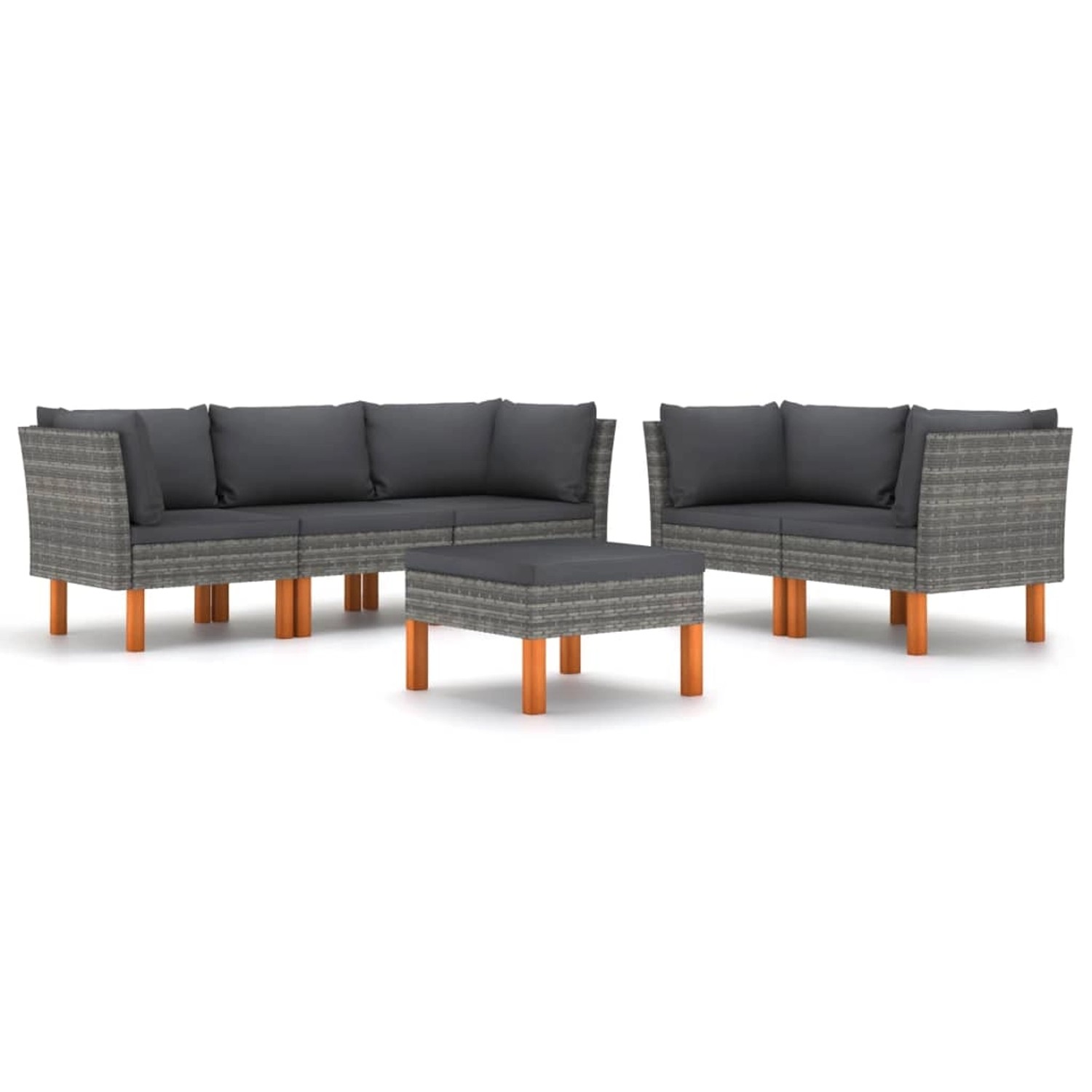 vidaXL 6-tlg Garten-Lounge-Set mit Kissen Poly Rattan Grau Modell 5 vidaXL 6-tlg Garten-Lounge-Set mit Kissen Poly Rattan Grau Modell 5 von VIDAXL