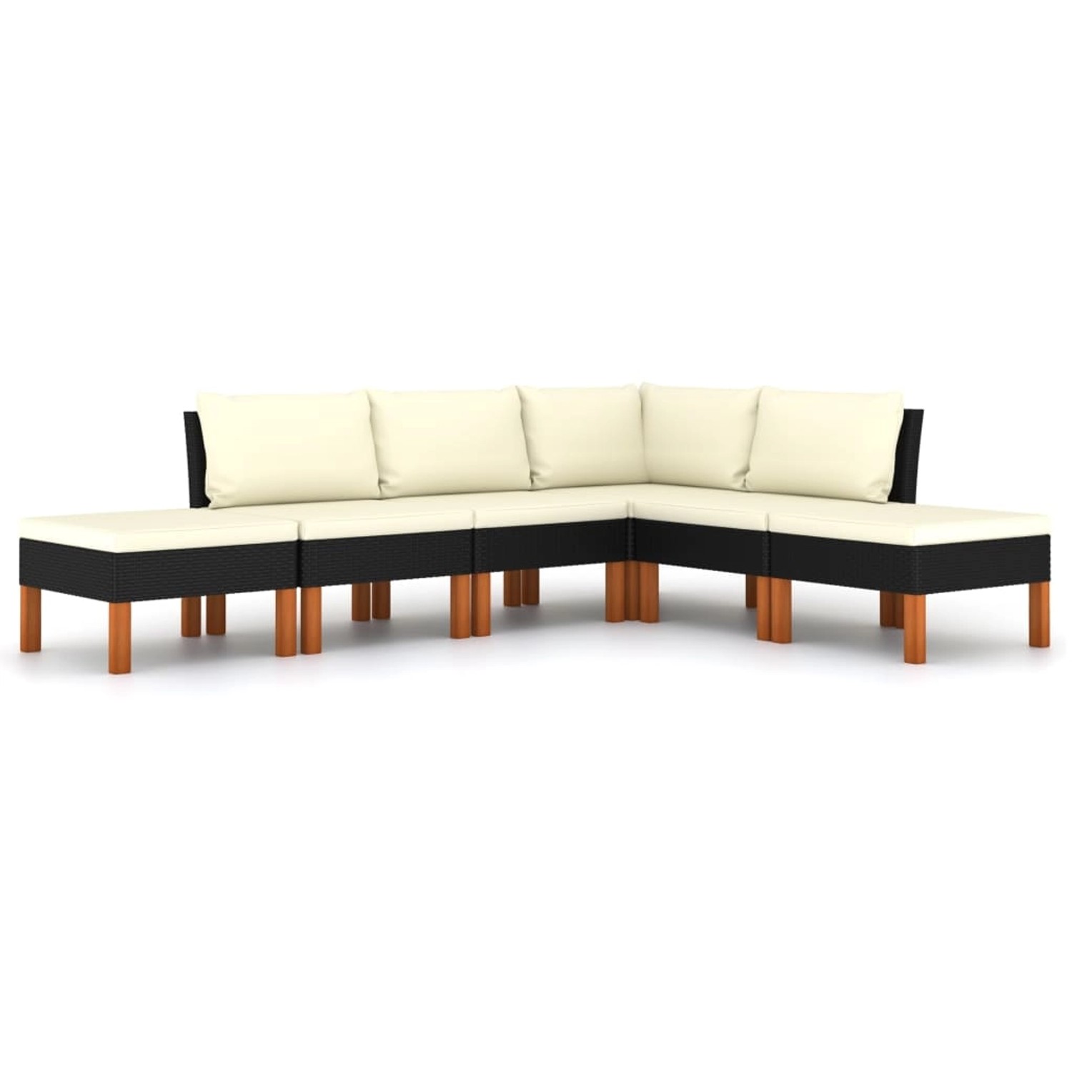 vidaXL 6-tlg Garten-Lounge-Set mit Kissen Poly Rattan Schwarz Modell 2 vidaXL 6-tlg Garten-Lounge-Set mit Kissen Poly Rattan Schwarz Modell 2 von VIDAXL